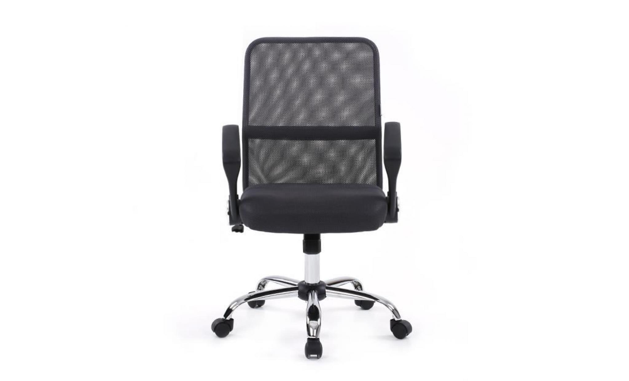 ikayaa fauteuil chaise de bureau pivotant avec dossier ergonomique gris foncé pratique hauteur ajustable pas cher