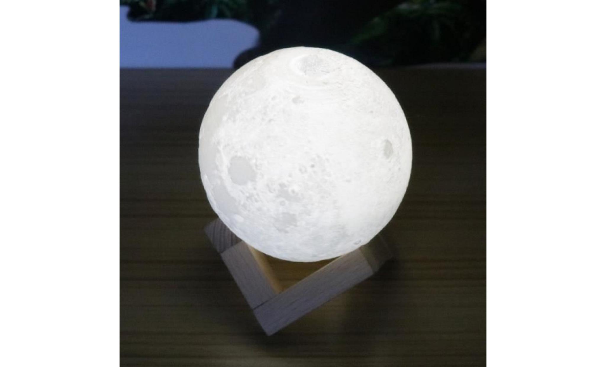 impression en 3d lune lampe   tactile lampe de chevet 3d lune led nuit lumière de nuit de chambre cadeau pour noël   8cm pas cher