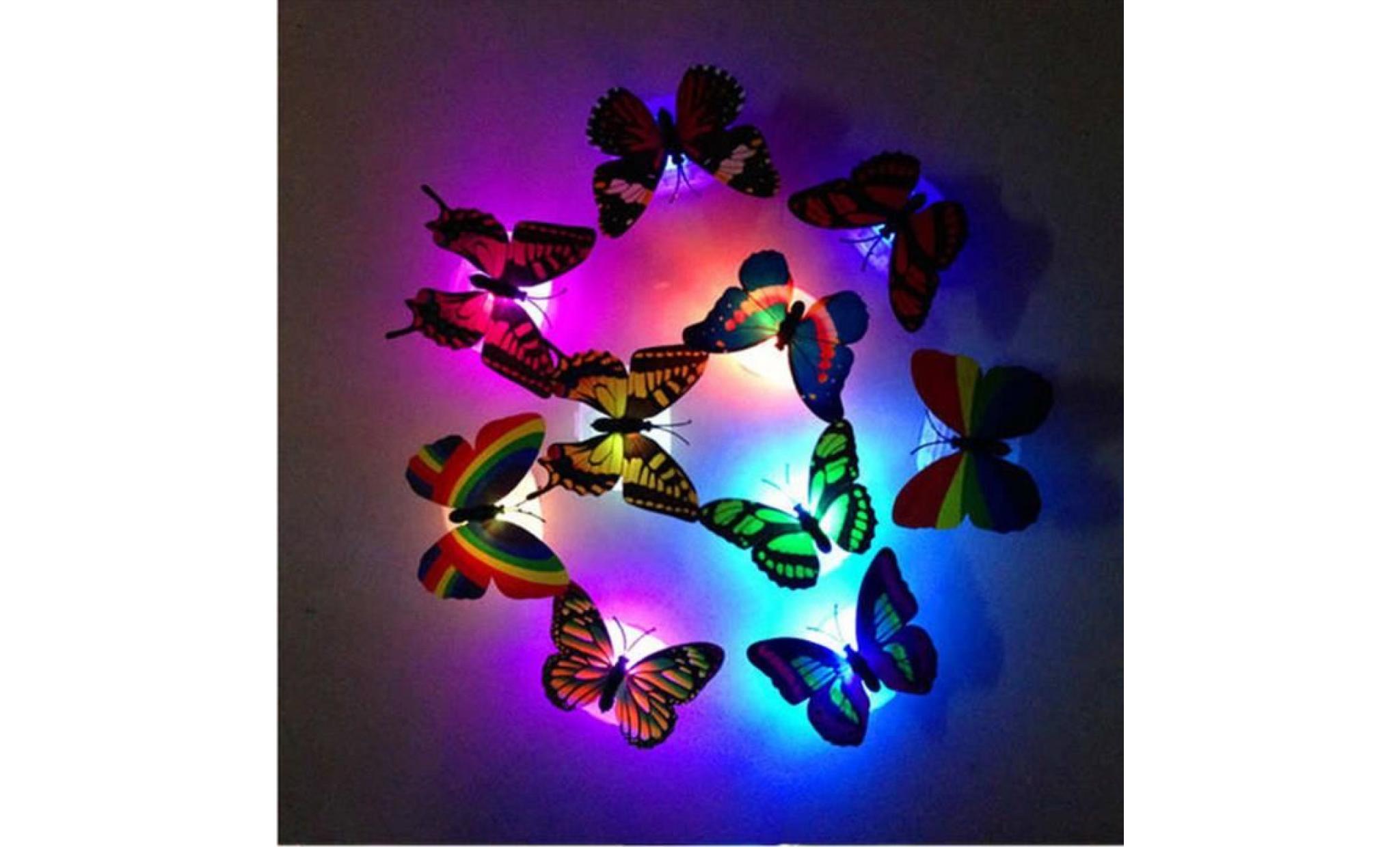 iportan® coloré changement led papillon de nuit lampe accueil salle des fêtes bureau décorations blanc chaud_love192 pas cher