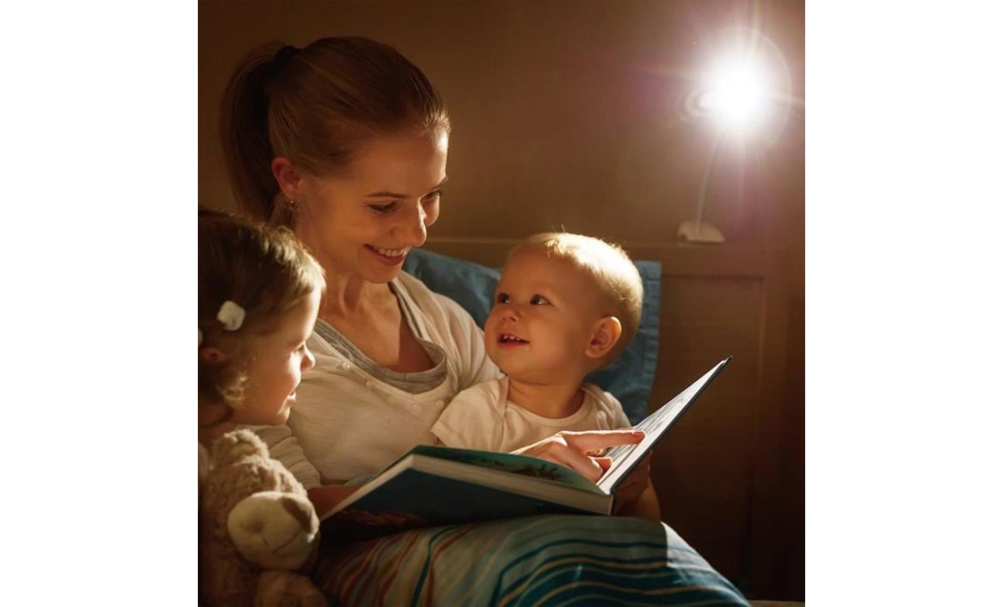 iportan® livre lumière lampe de lecture bureau flexible lampe de lecture parfaite pour bookworms et enfants blanc_4424 pas cher