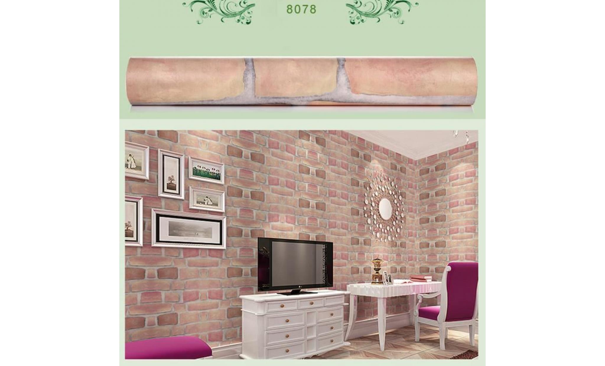 iportan® modern 3d brick pierre style murauxpaper chambre living mural roll background b multicolore_love1812