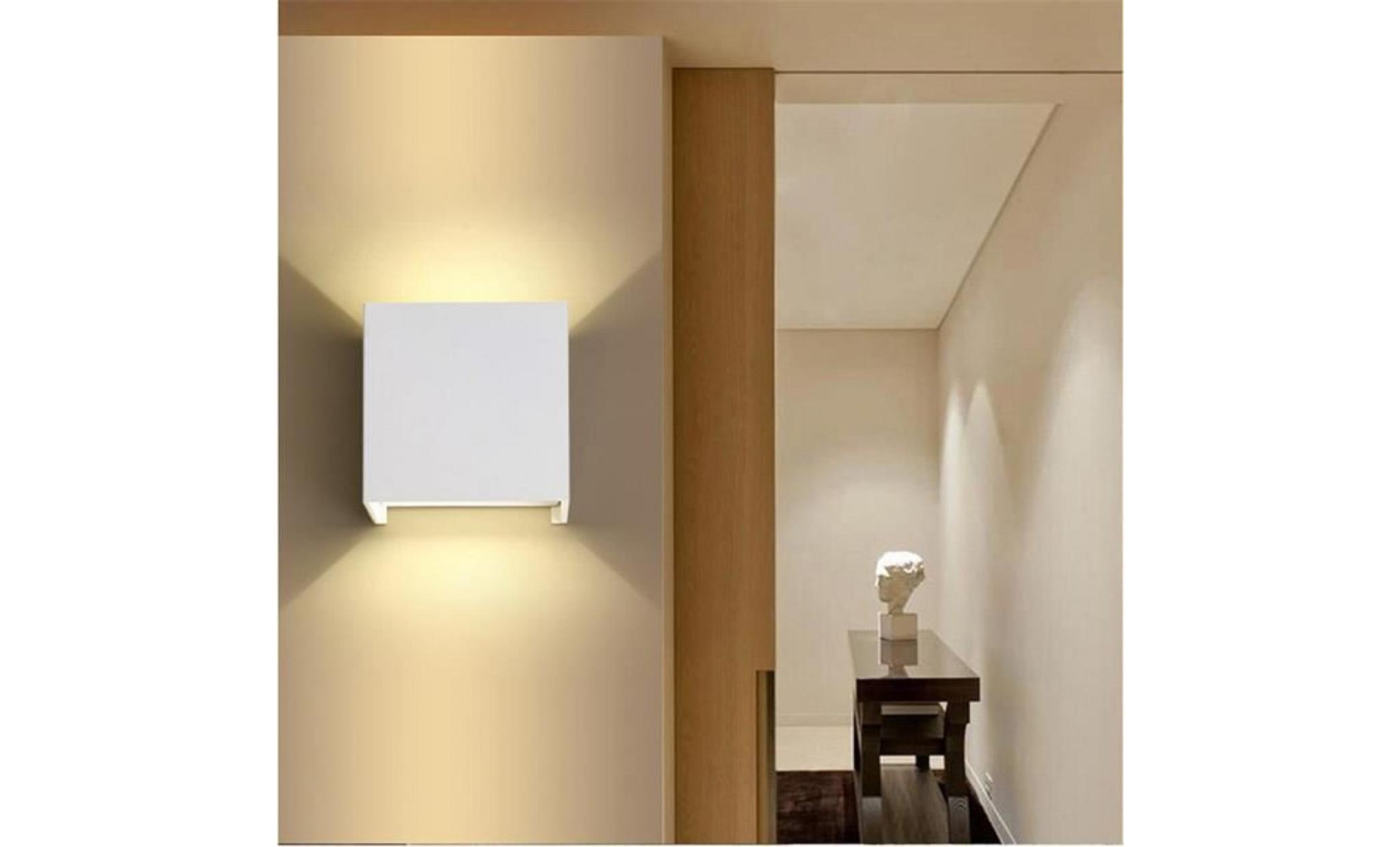 iportan® moderne 3w * 2 led wall light up down lampe étanche ip65 accueil applique bleu pas cher