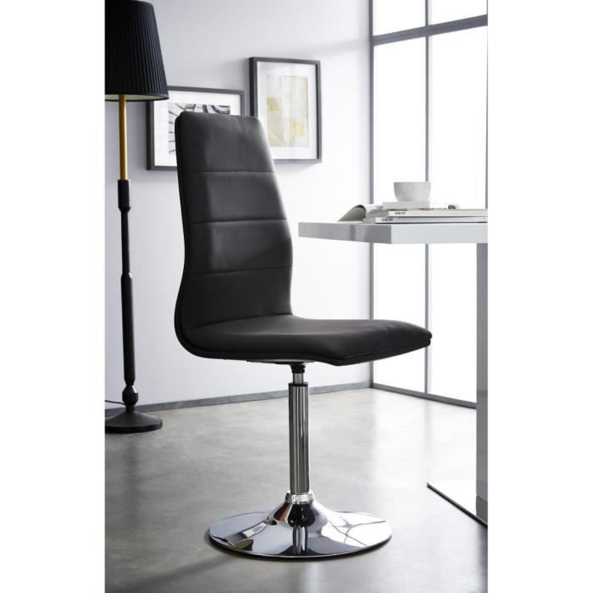 ISEO Lot de 2 chaises de salle à manger 44,5x52x103 cm - Simili - Noir