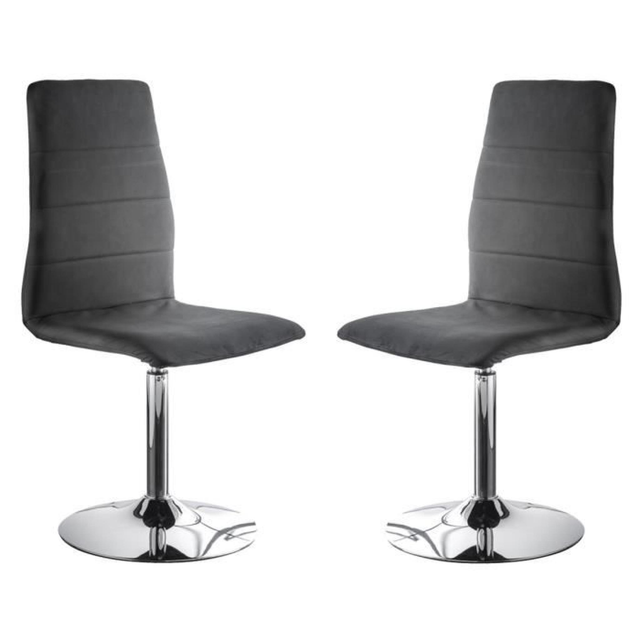ISEO Lot de 2 chaises de salle à manger 44,5x52x103 cm - Simili - Noir pas cher