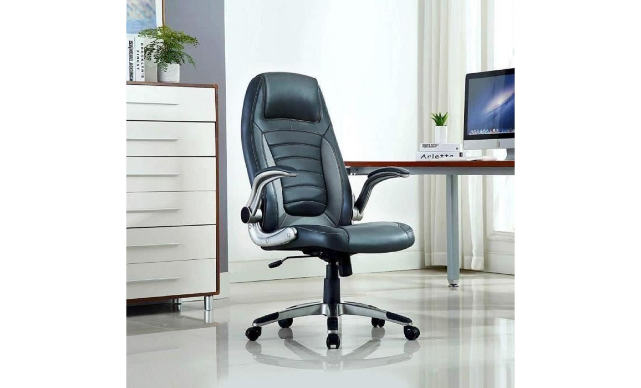 chaise de bureau   fauteuil gamer   siège pu hauteur réglable   chaise d'ordinateur   gris foncé    intimate wm heart