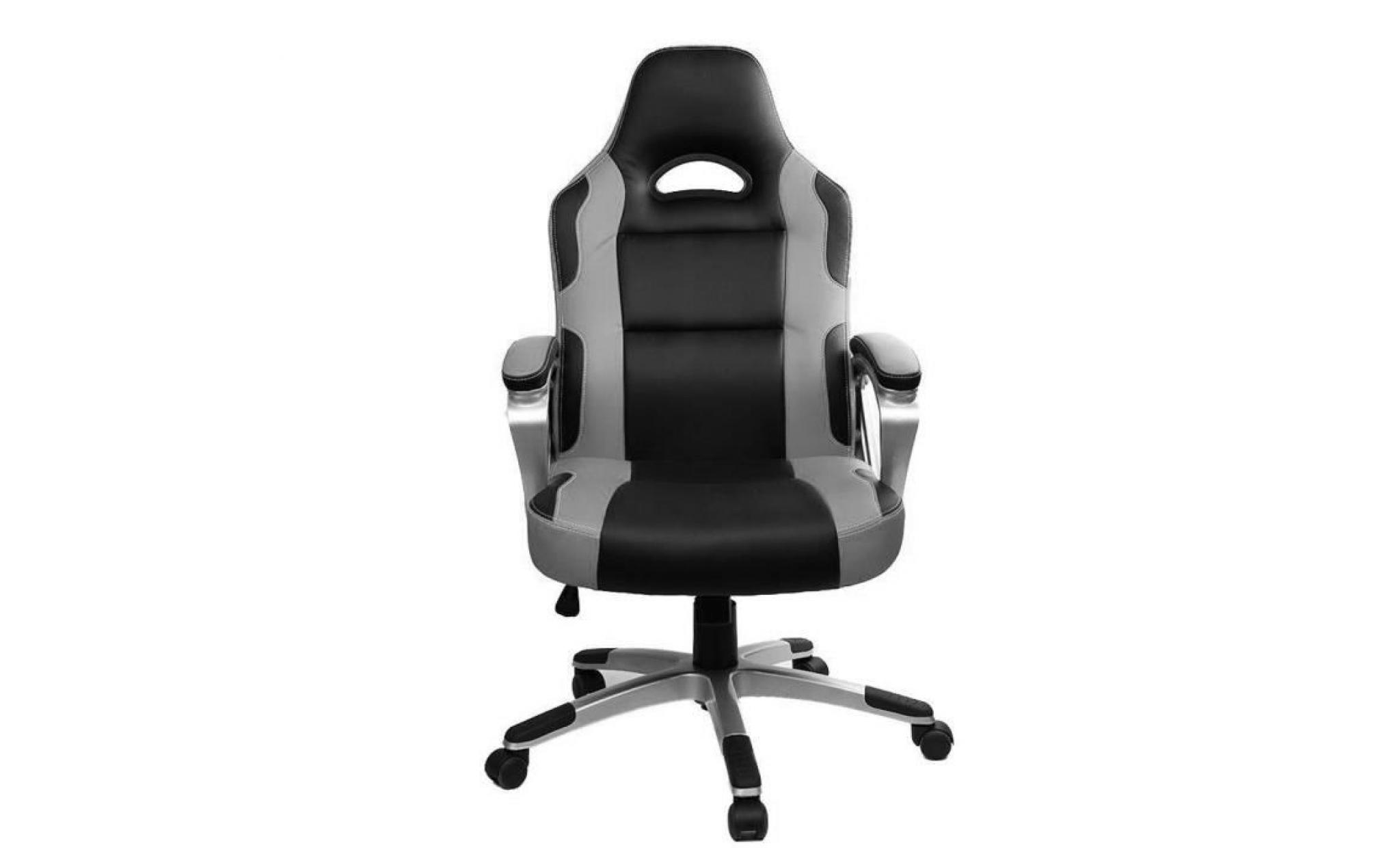 chaise gamer   racing chaise de bureau pu   gaming chaise   fauteuil de  bureau   hauteur réglable   gris / noir   intimate wm heat pas cher