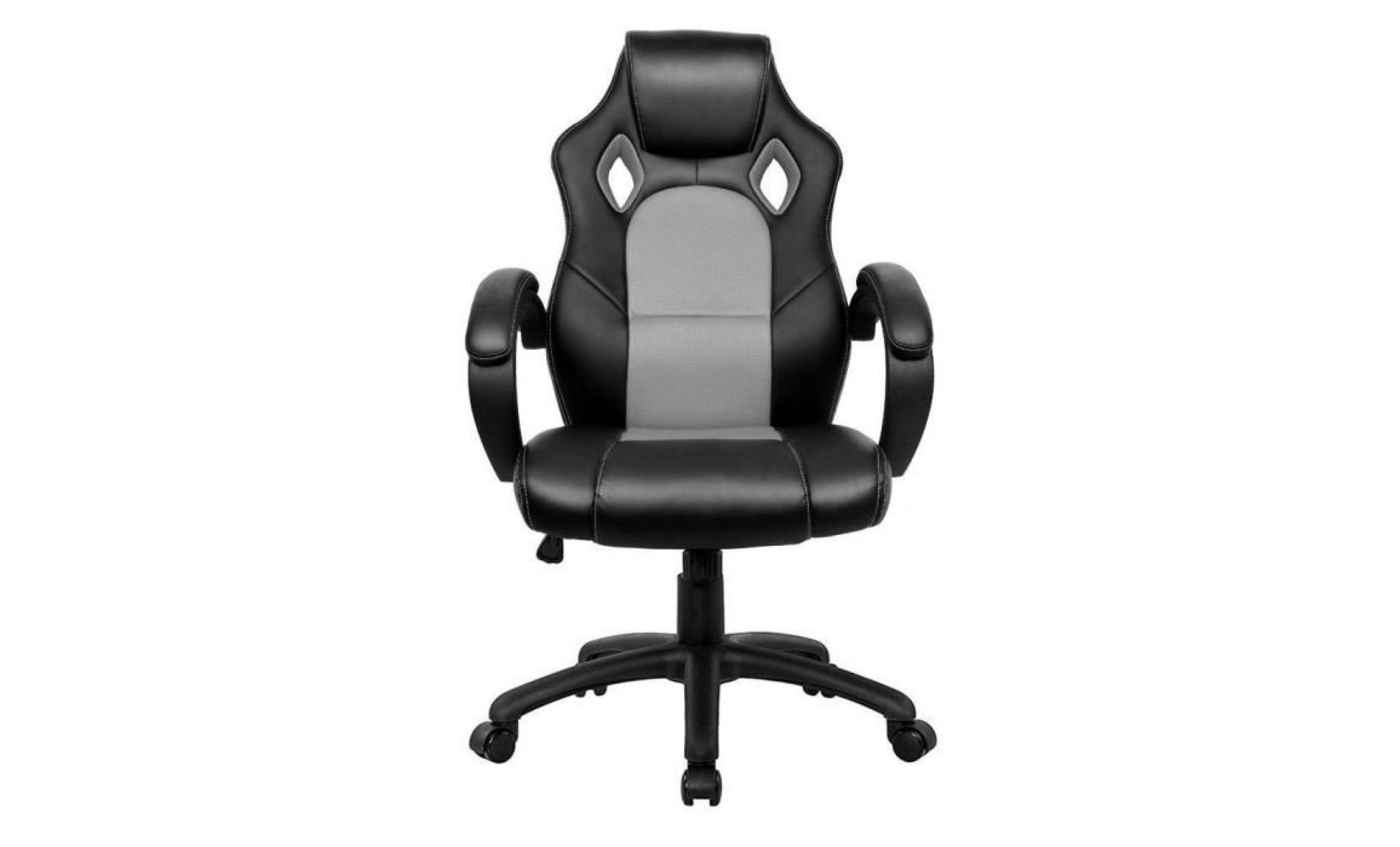 fauteuil de bureau gaming chaise   moderne confortable ergonomique en similicuir pu   hauteur réglable   noir   intimate wm heart pas cher