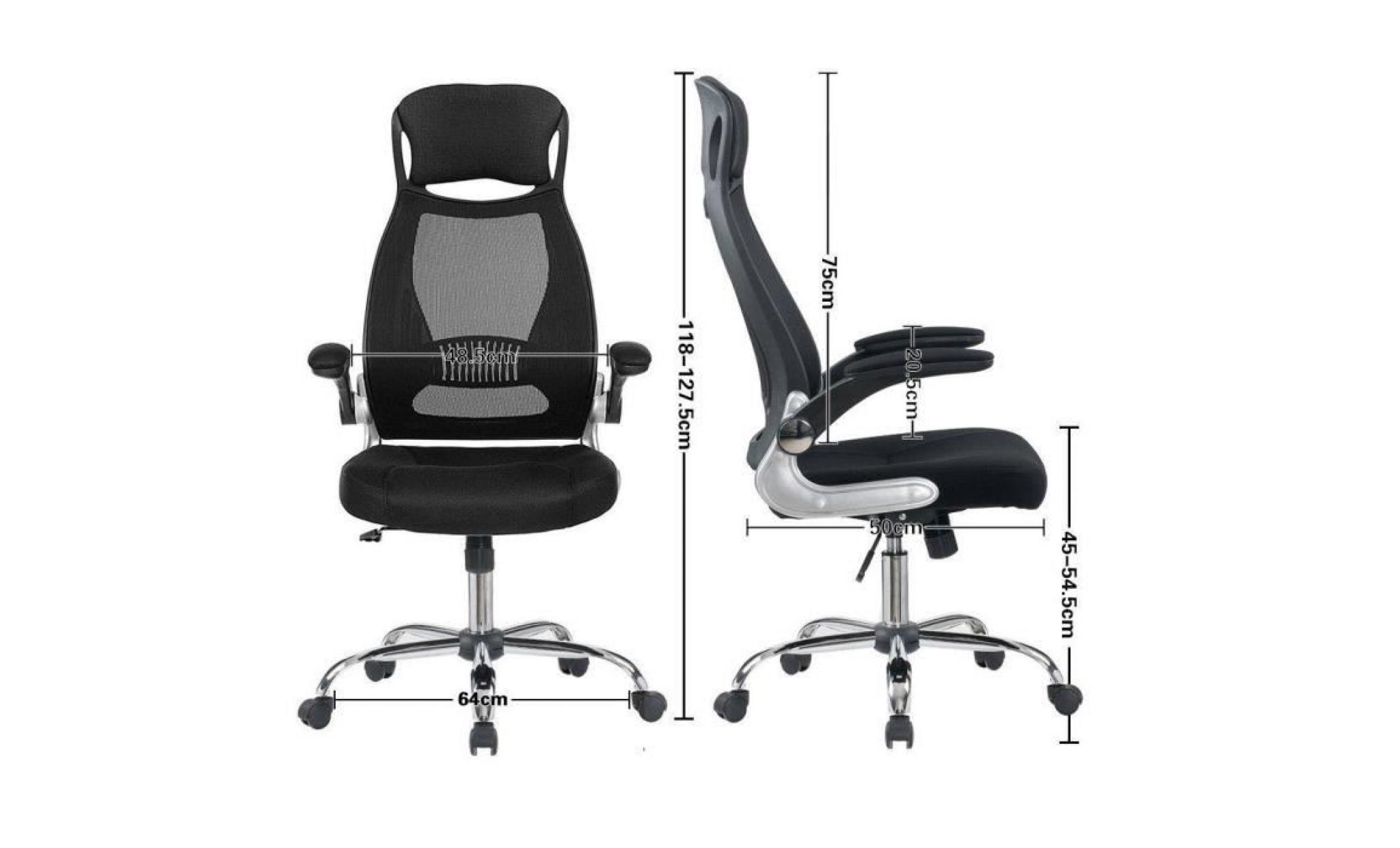 fauteuil de bureau   hauteur réglable   siège ergonomique   noir   intimate wm heart pas cher