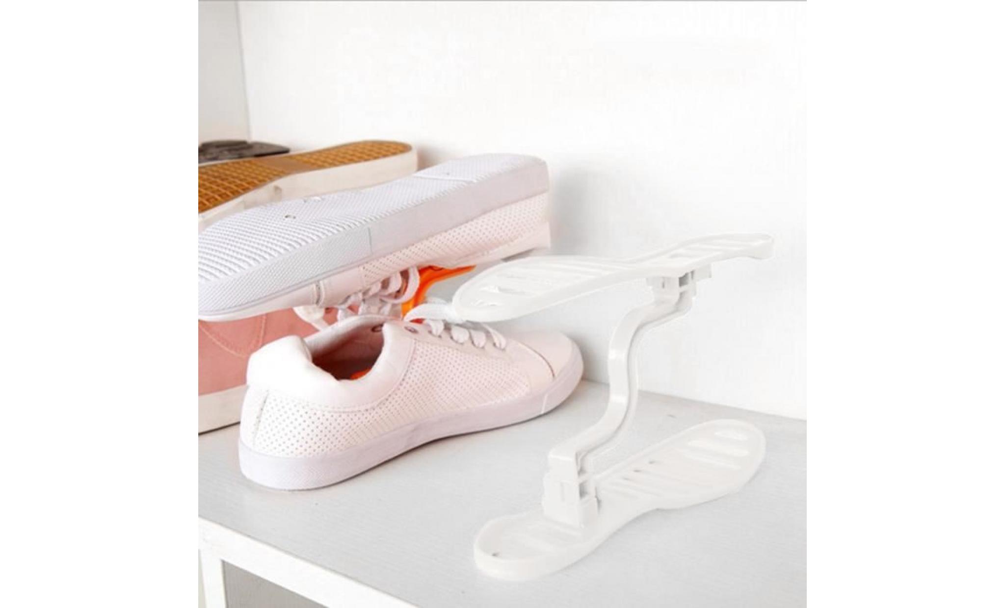jc0741 jiyaru Étagère portable de chaussure amovible stockage créatif rangement de chaussure plastique blanc pas cher