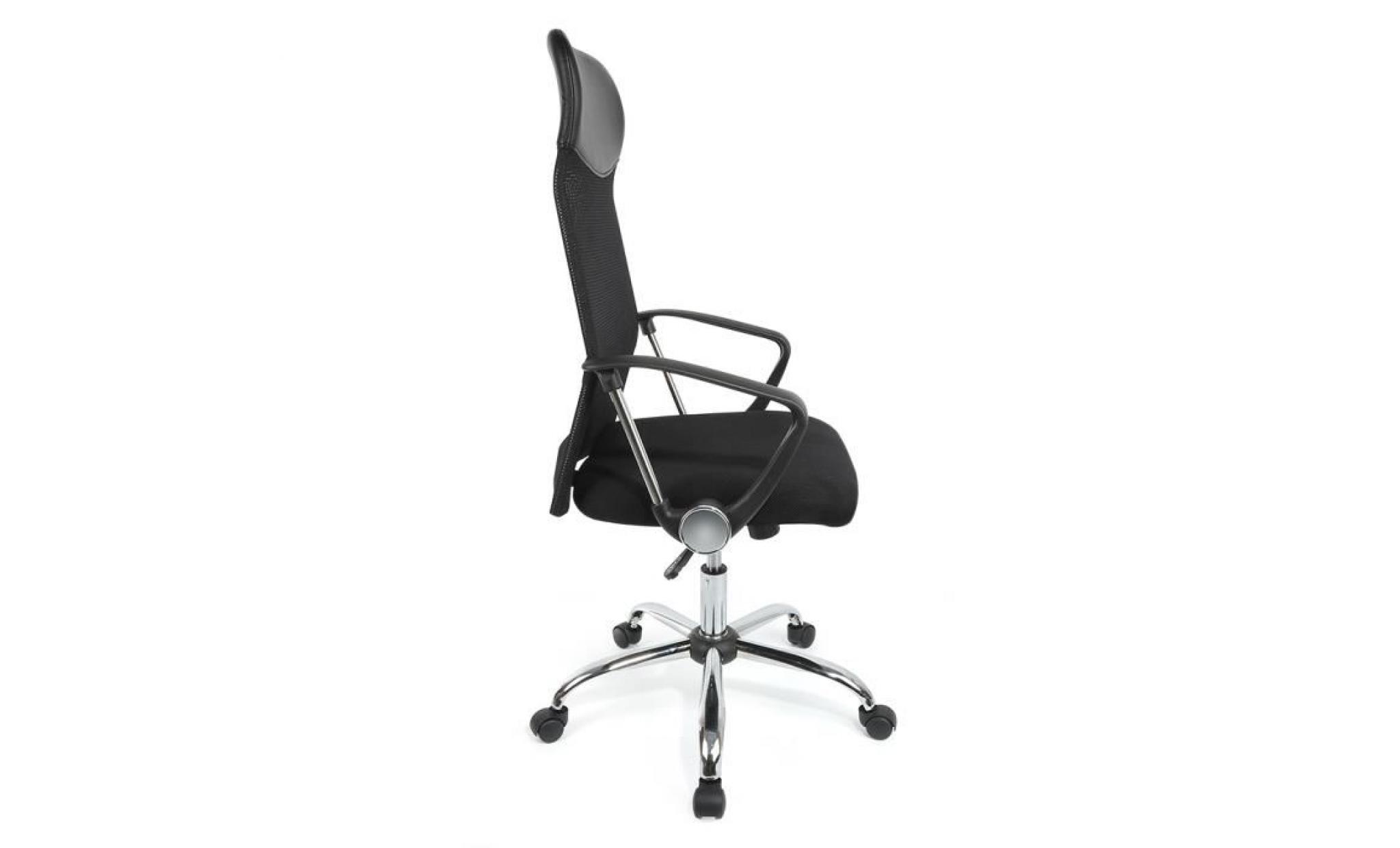 jeobest® chaise de bureau fauteuil de bureau en maille transpirant, accoudoirs et dossier moyen hauteur réglables (noir) pas cher