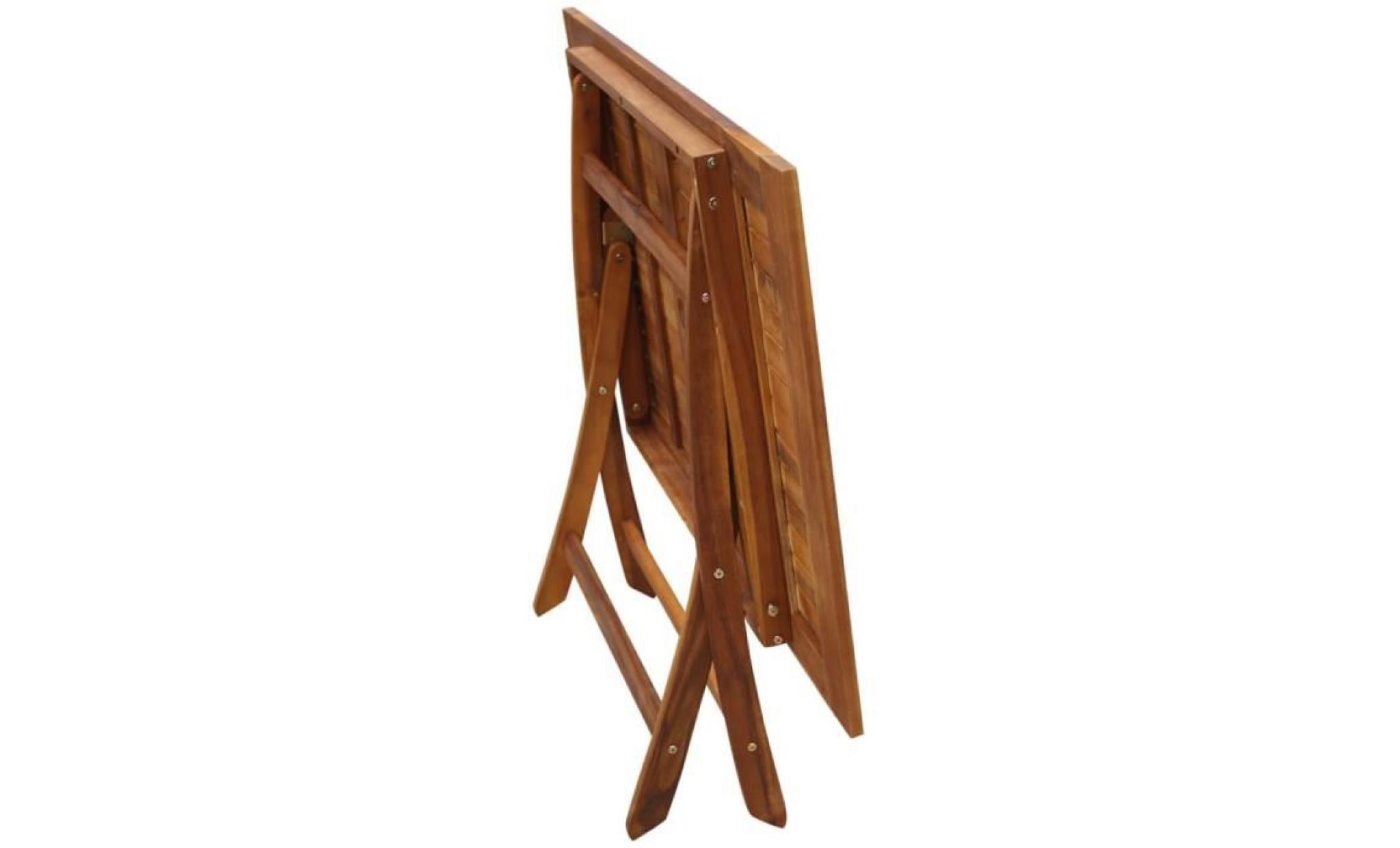 jeu de salle à manger d'extérieur pliable 5 pcs bois d'acacia ensemble de table et chaises pas cher