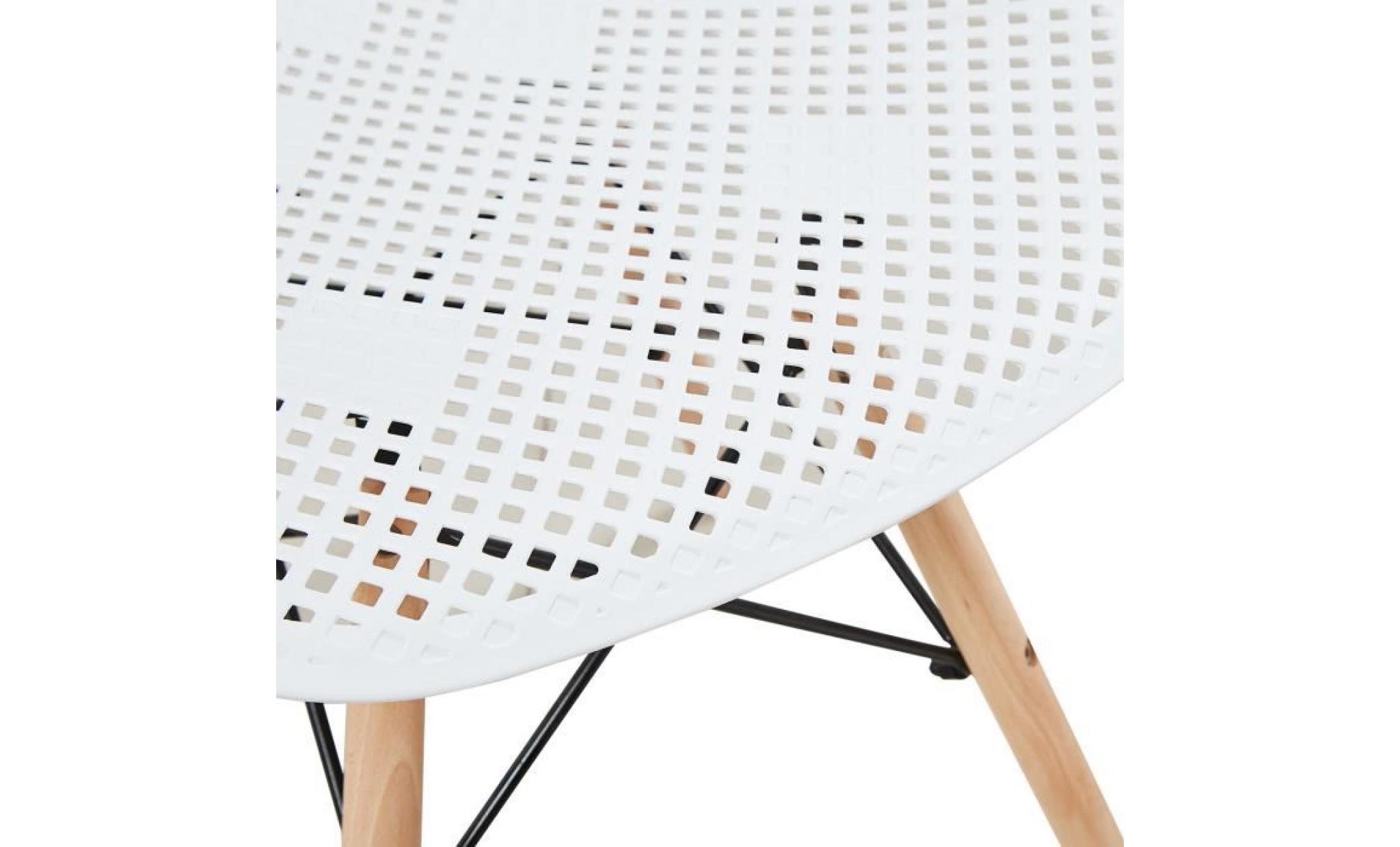 jkk lot de 4 chaise chaise creuse de salle à manger en polycarbonate  chaise de jardin  scandinave blanc pas cher