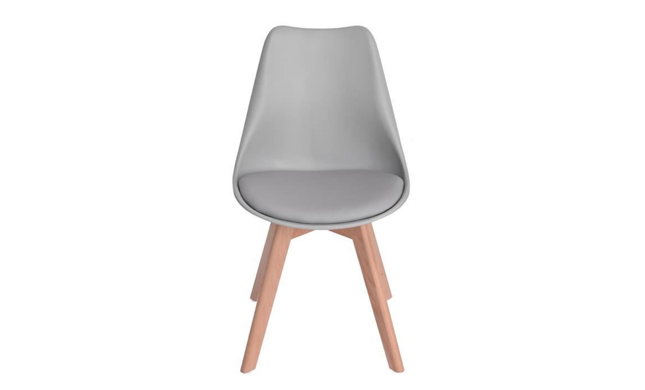 jkk lot de 4 chaises de salle à manger design contemporain scandinave gris clair pas cher