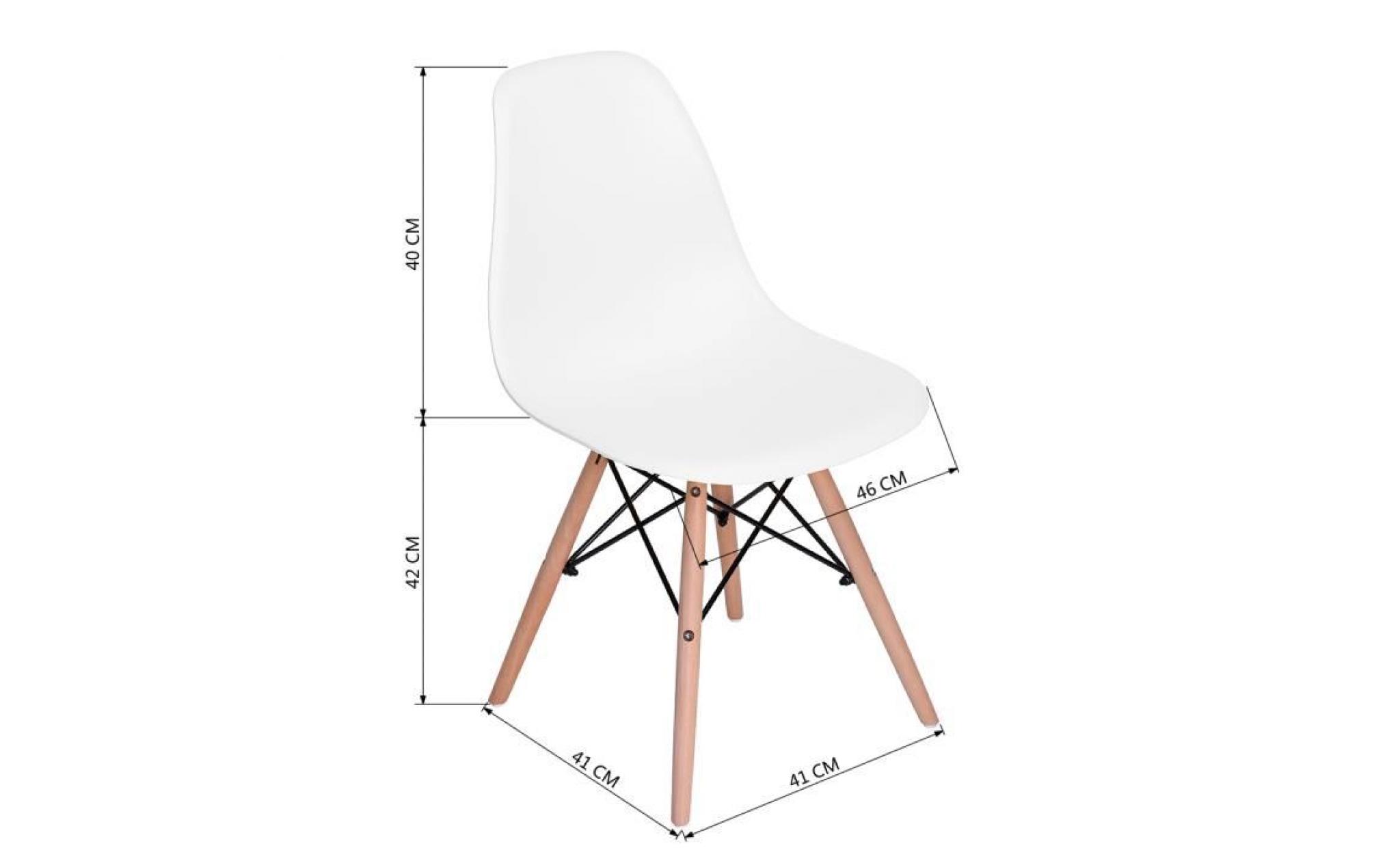 jkk lot de 4 chaises design scandinave chaise de salle à manger  blanches 41 x 46 x 82 cm pas cher