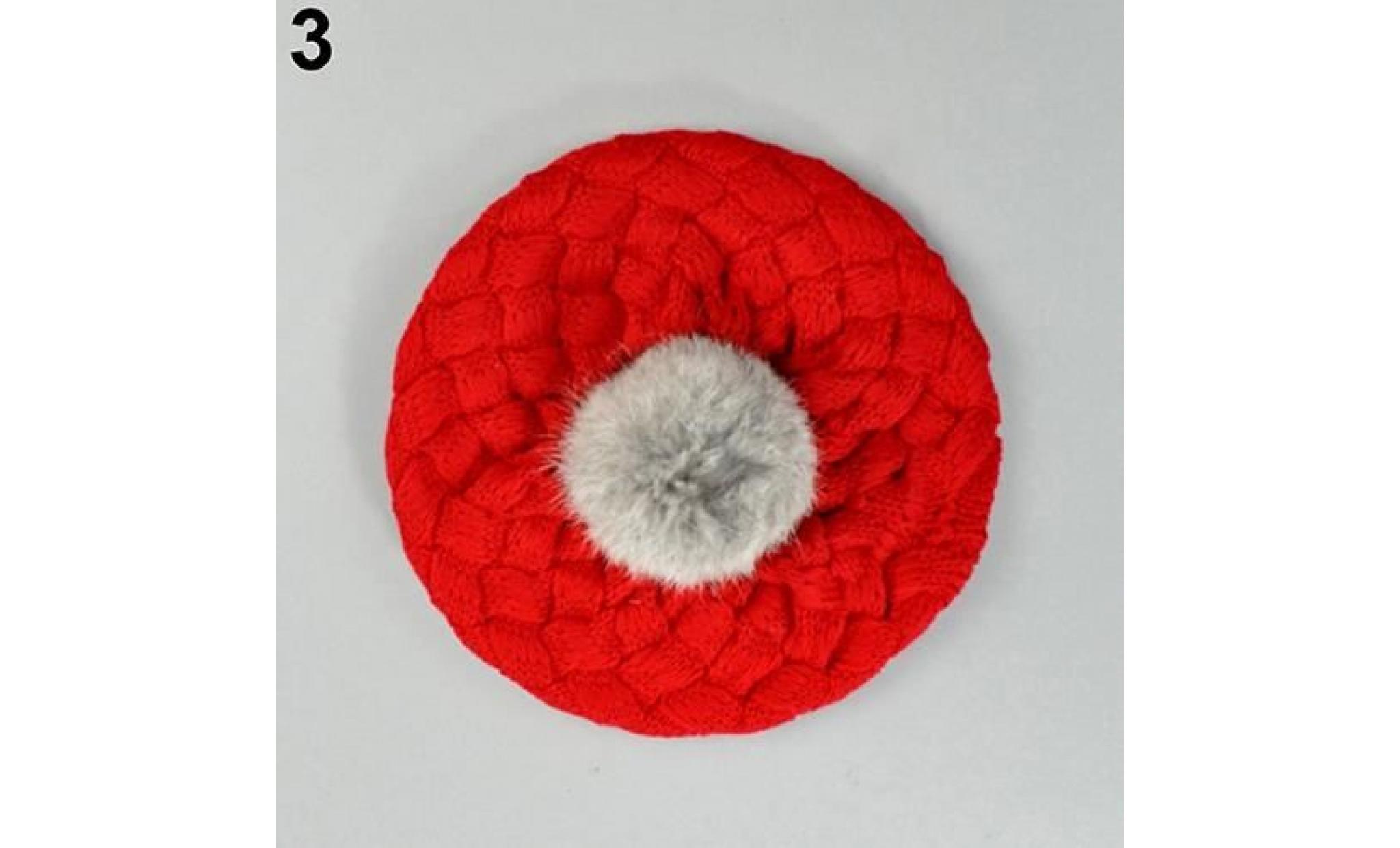 joli bébé infantile filles garçons enfant en bas âge hiver chaud tricoté bonnet au crochet bonnet bonnet rouge