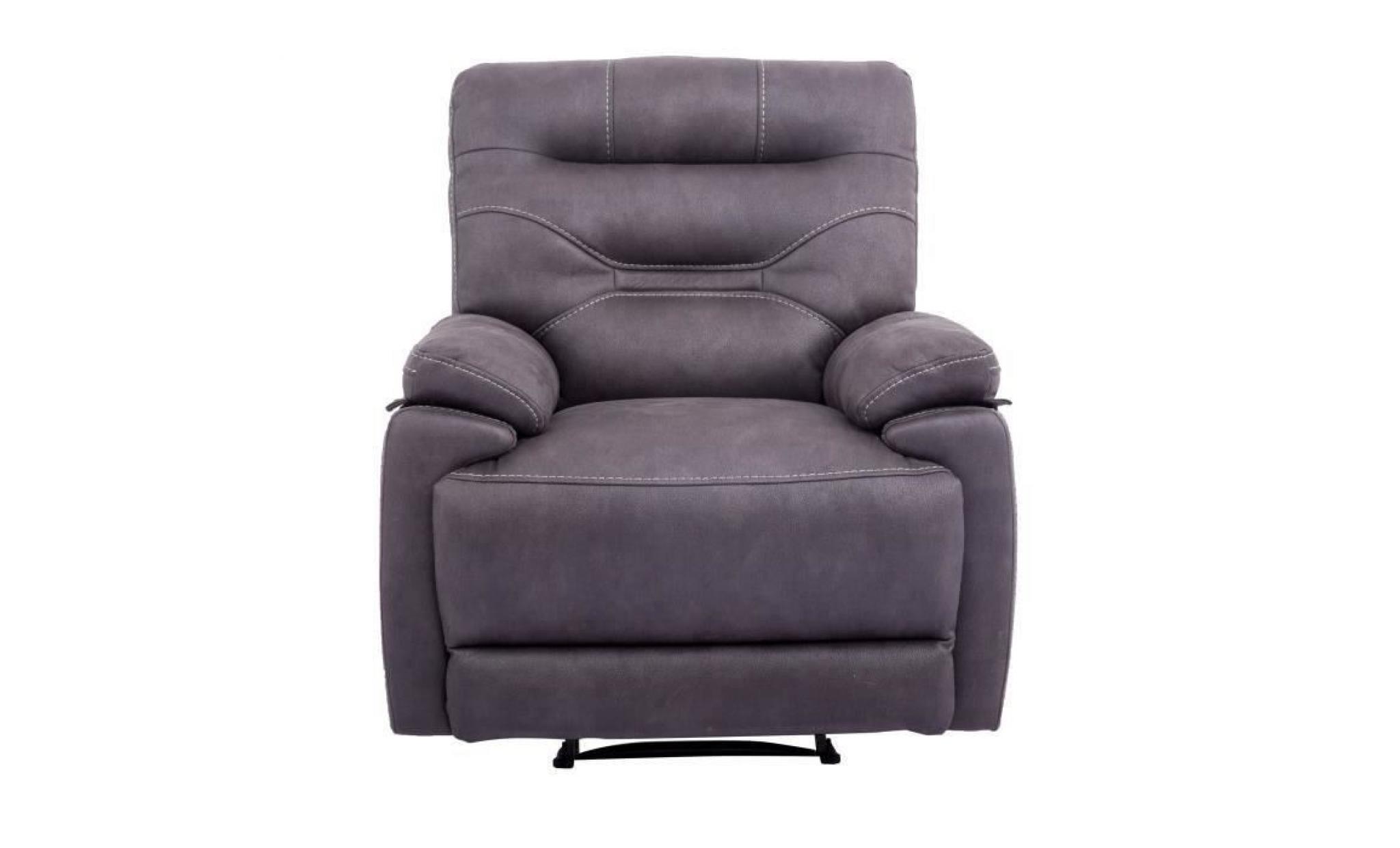 joshua fauteuil de relaxation   tissu gris   contemporain   l 89 x p 95 cm