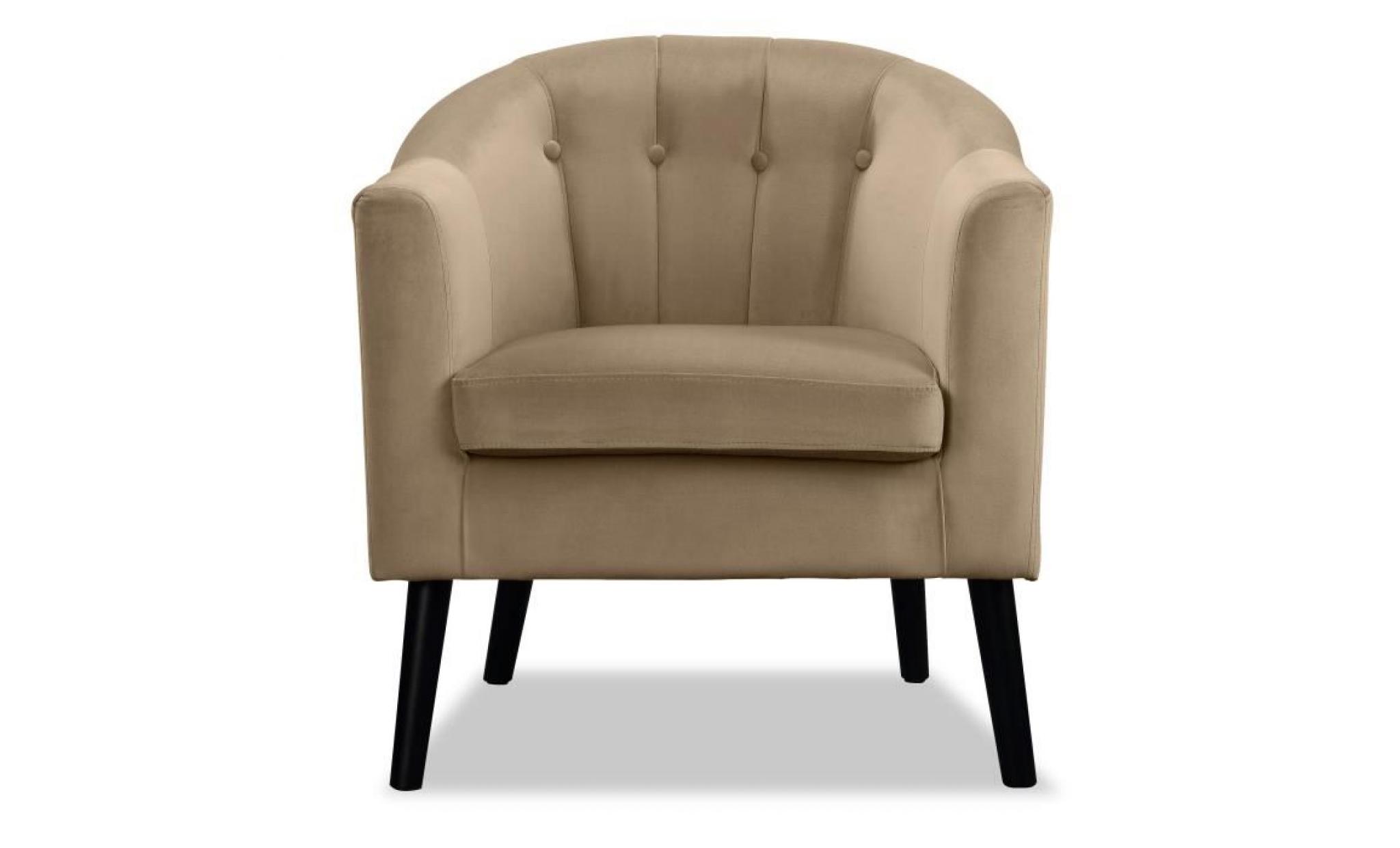 joyce fauteuil   velours gris taupe   classique   l 70 x p 64 cm pas cher