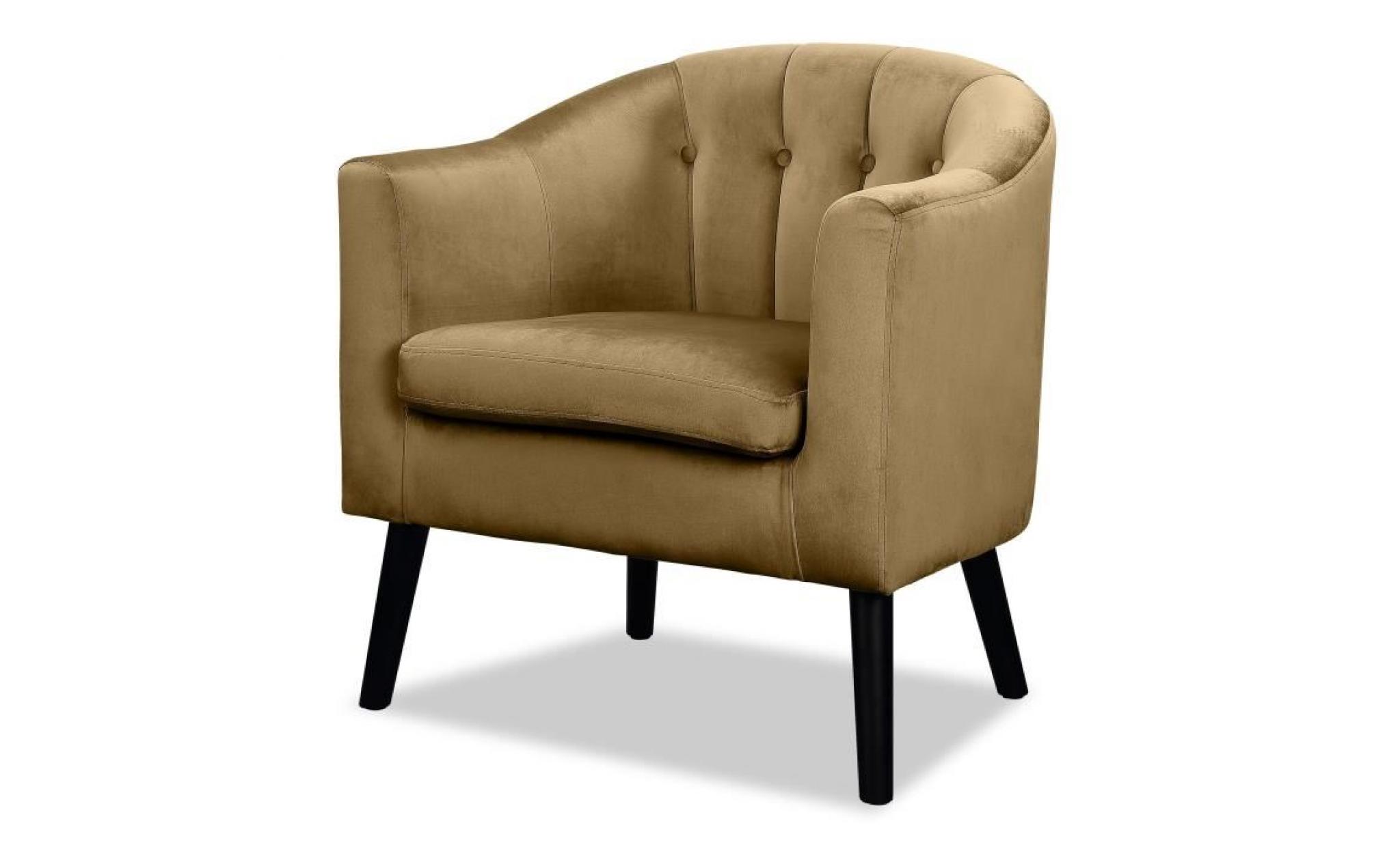 joyce fauteuil   velours marron bronze   classique   l 70 x p 64 cm
