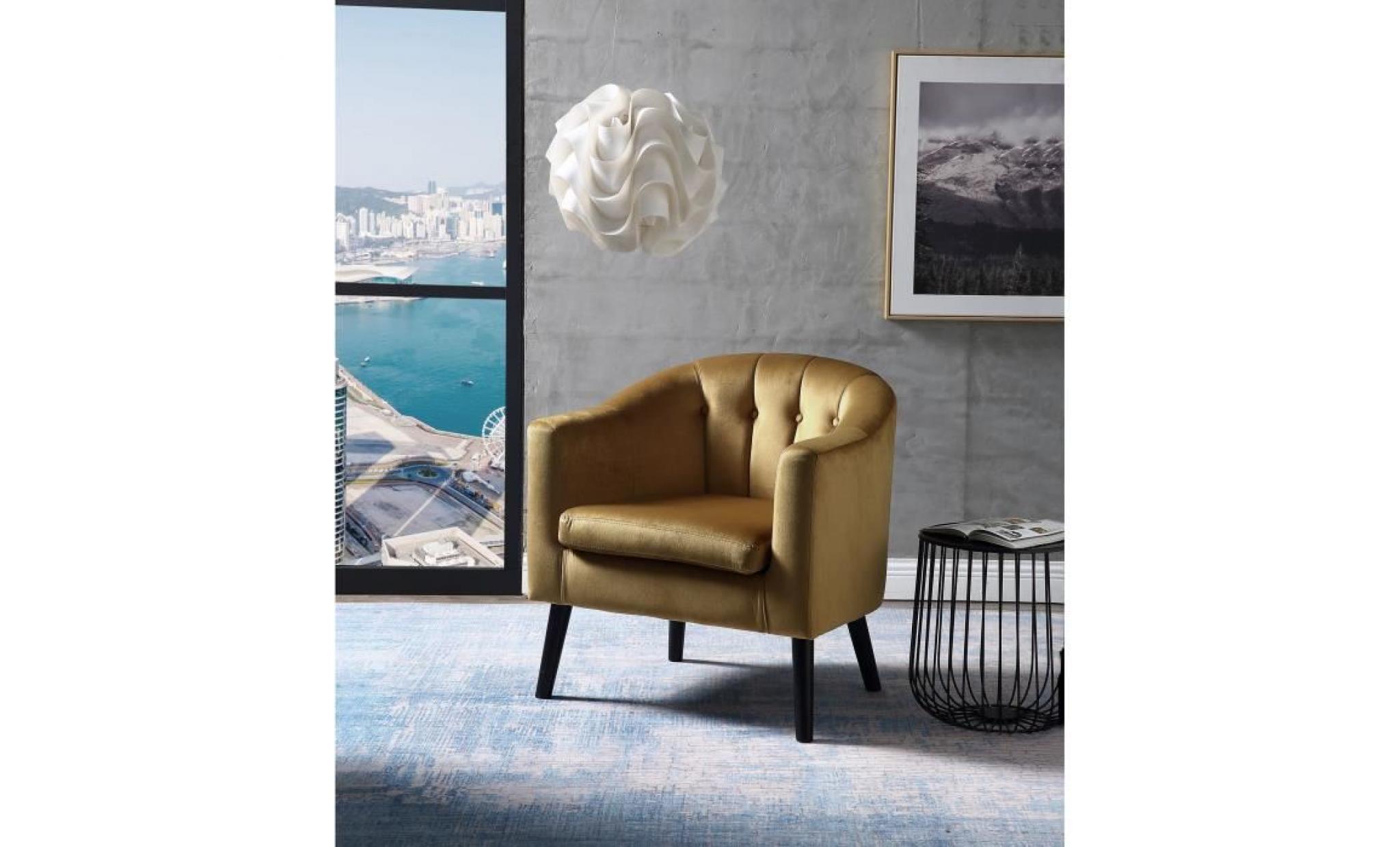 joyce fauteuil   velours marron bronze   classique   l 70 x p 64 cm pas cher