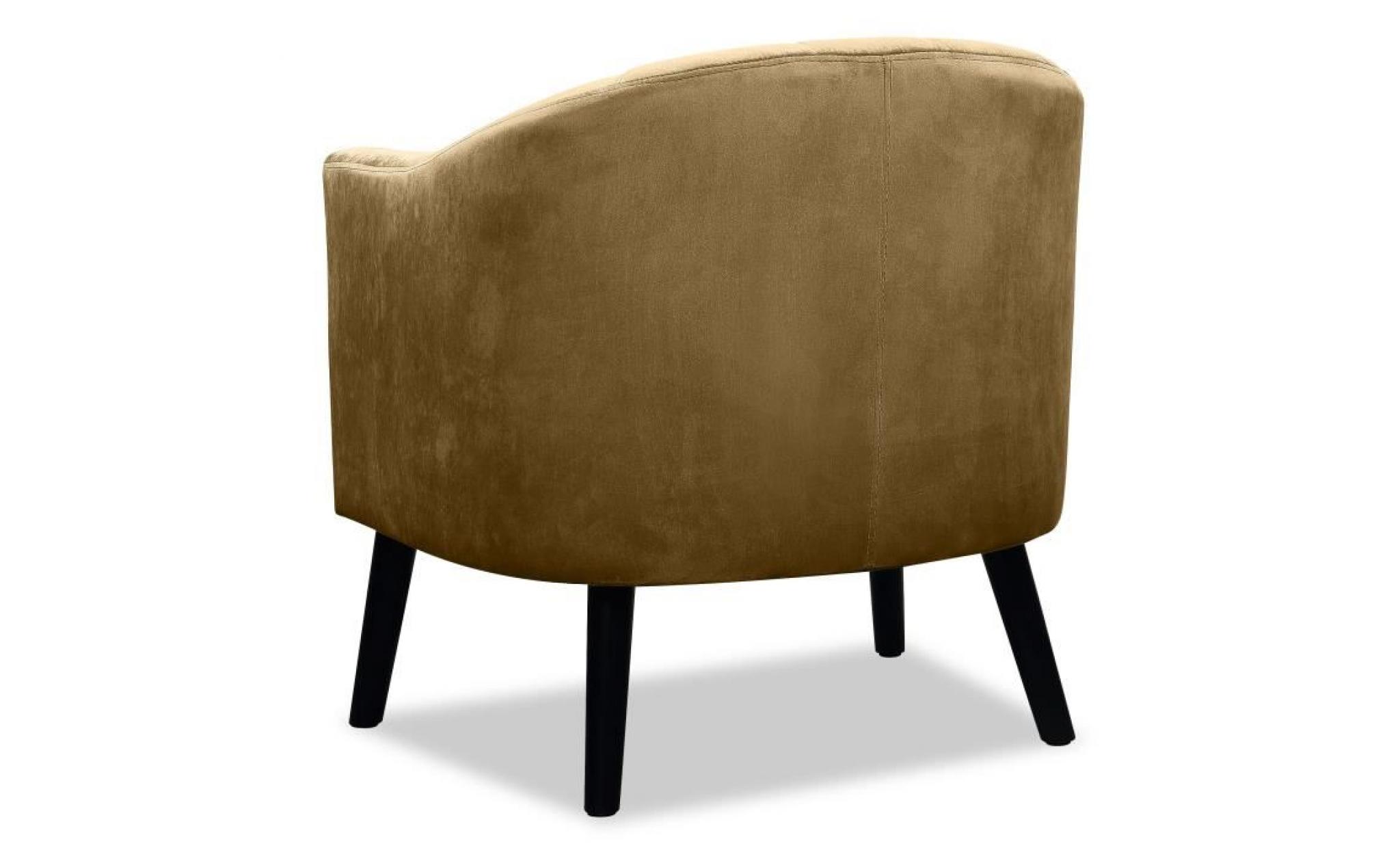 joyce fauteuil   velours marron bronze   classique   l 70 x p 64 cm pas cher