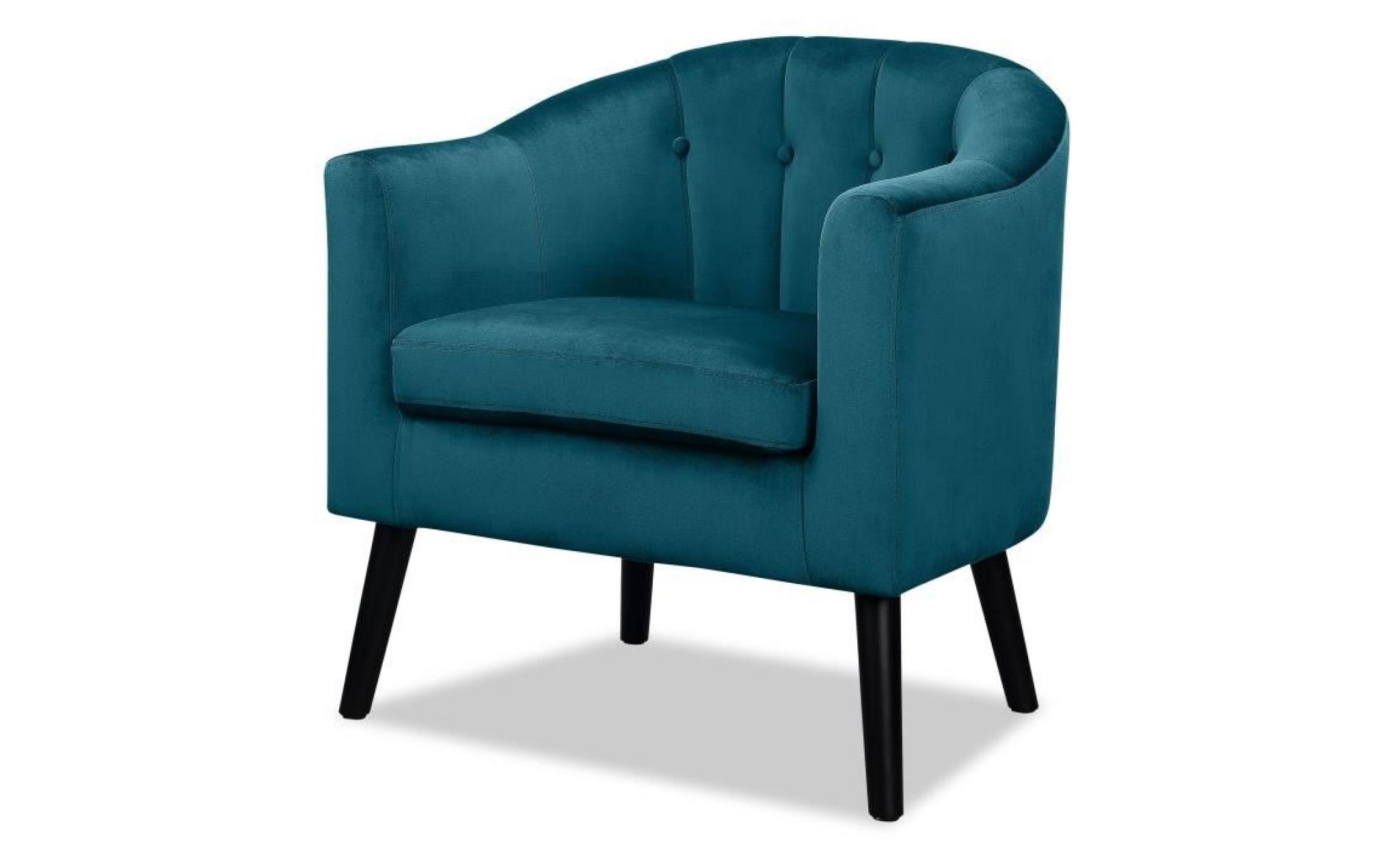 joyce fauteuil   velours vert émeraude   classique   l 70 x p 64 cm