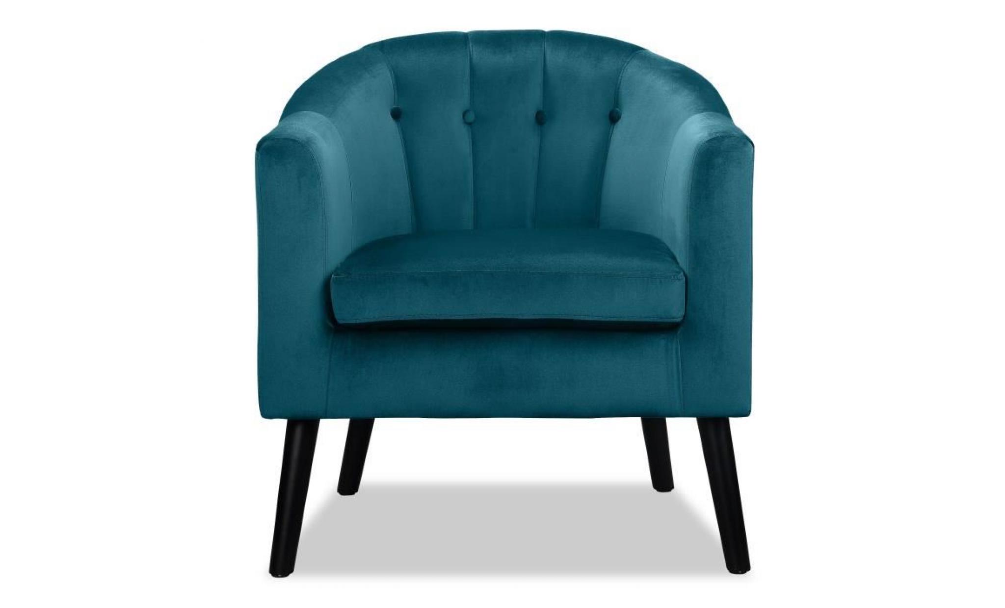 joyce fauteuil   velours vert émeraude   classique   l 70 x p 64 cm pas cher