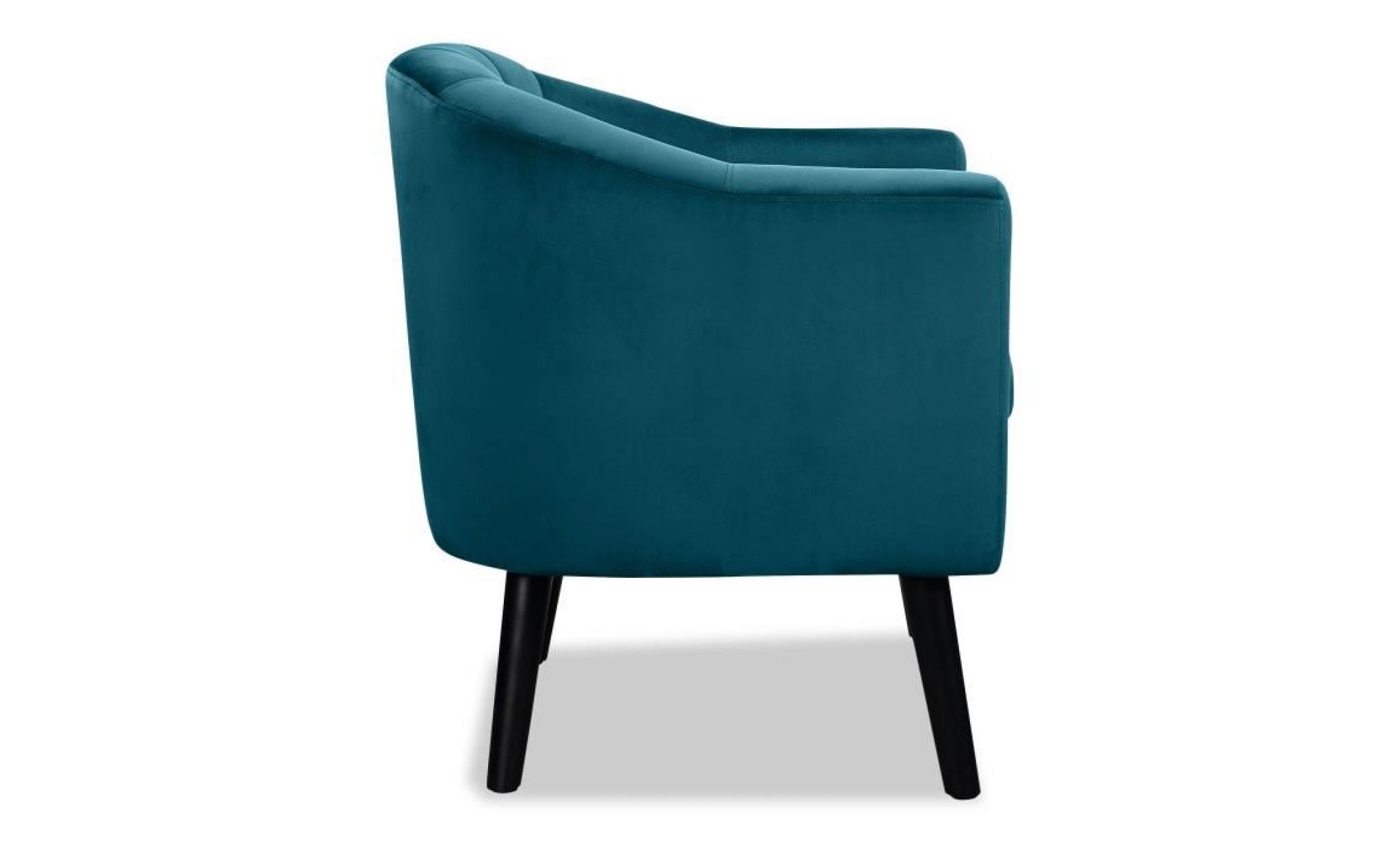 joyce fauteuil   velours vert émeraude   classique   l 70 x p 64 cm pas cher