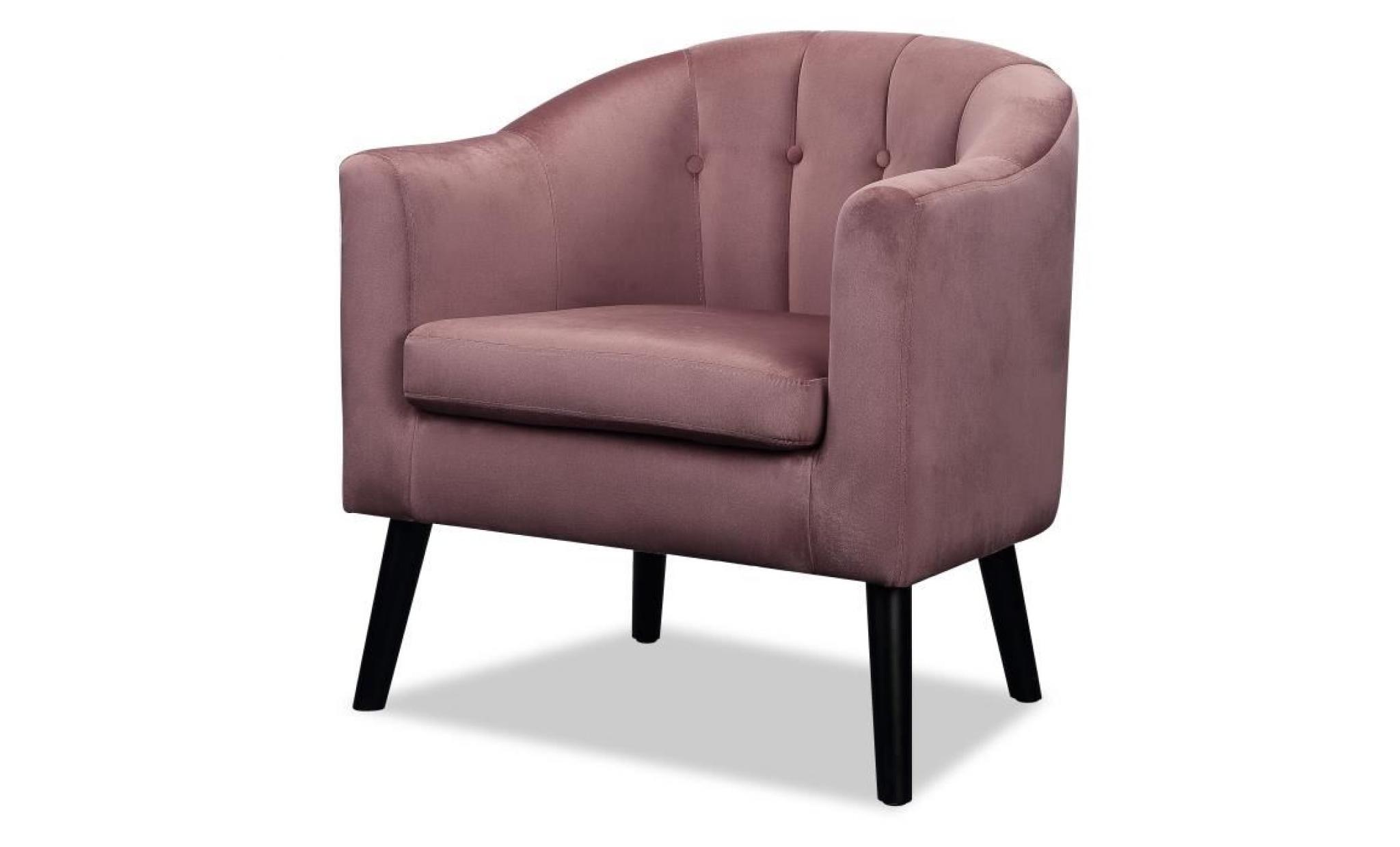 joyce fauteuil   velours vieux rose   classique   l 70 x p 64 cm