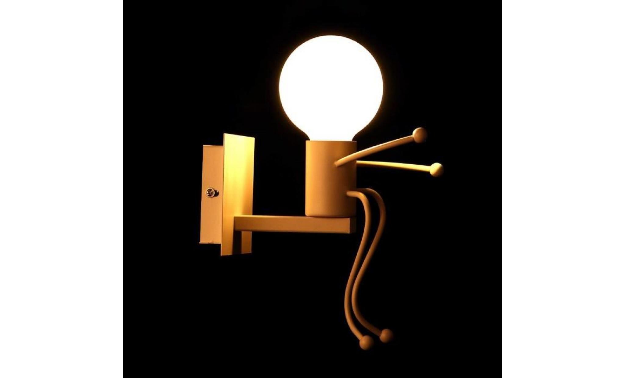 juce® créatif rétro applique murale intérieur lampe murale industriel lampe de mur e27 base pour bar chambre   blanc pas cher
