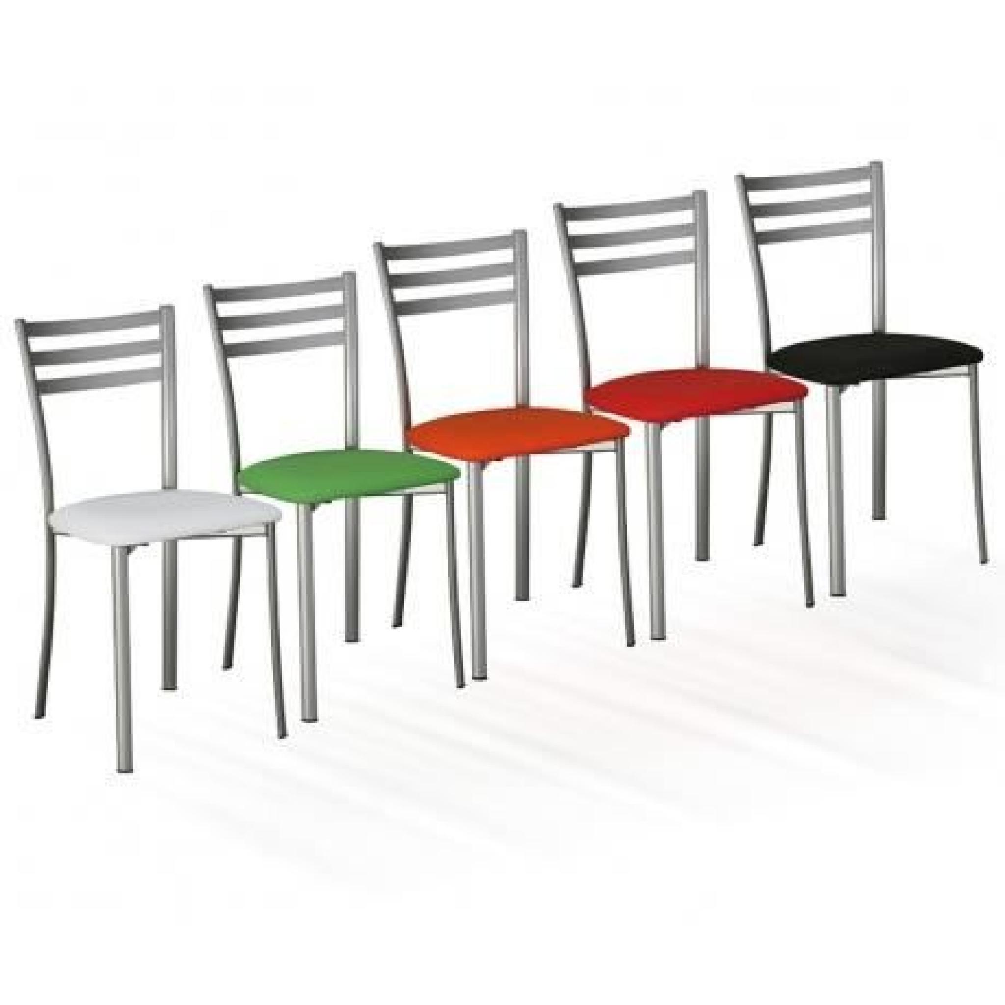 JUDITH - Chaise en aluminium et simili cuir rouge