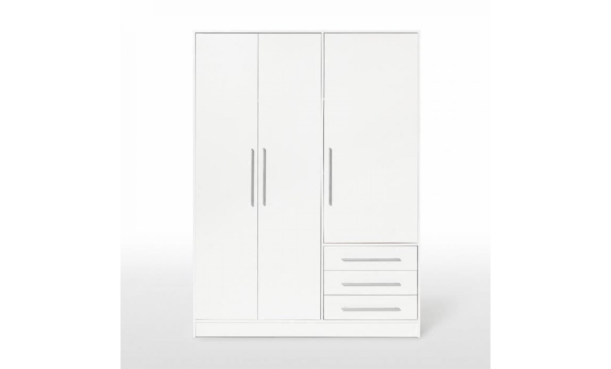 jupiter armoire de chambre style contemporain en bois aggloméré chêne et blanc   l 144,6 cm pas cher