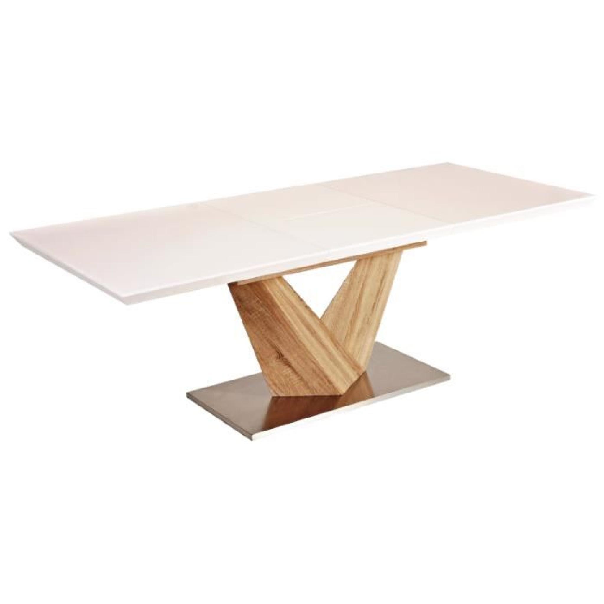 JUSThome Alaras Table à rallonge Sonoma Chêne / Blanc 75 x 90 x 160-220