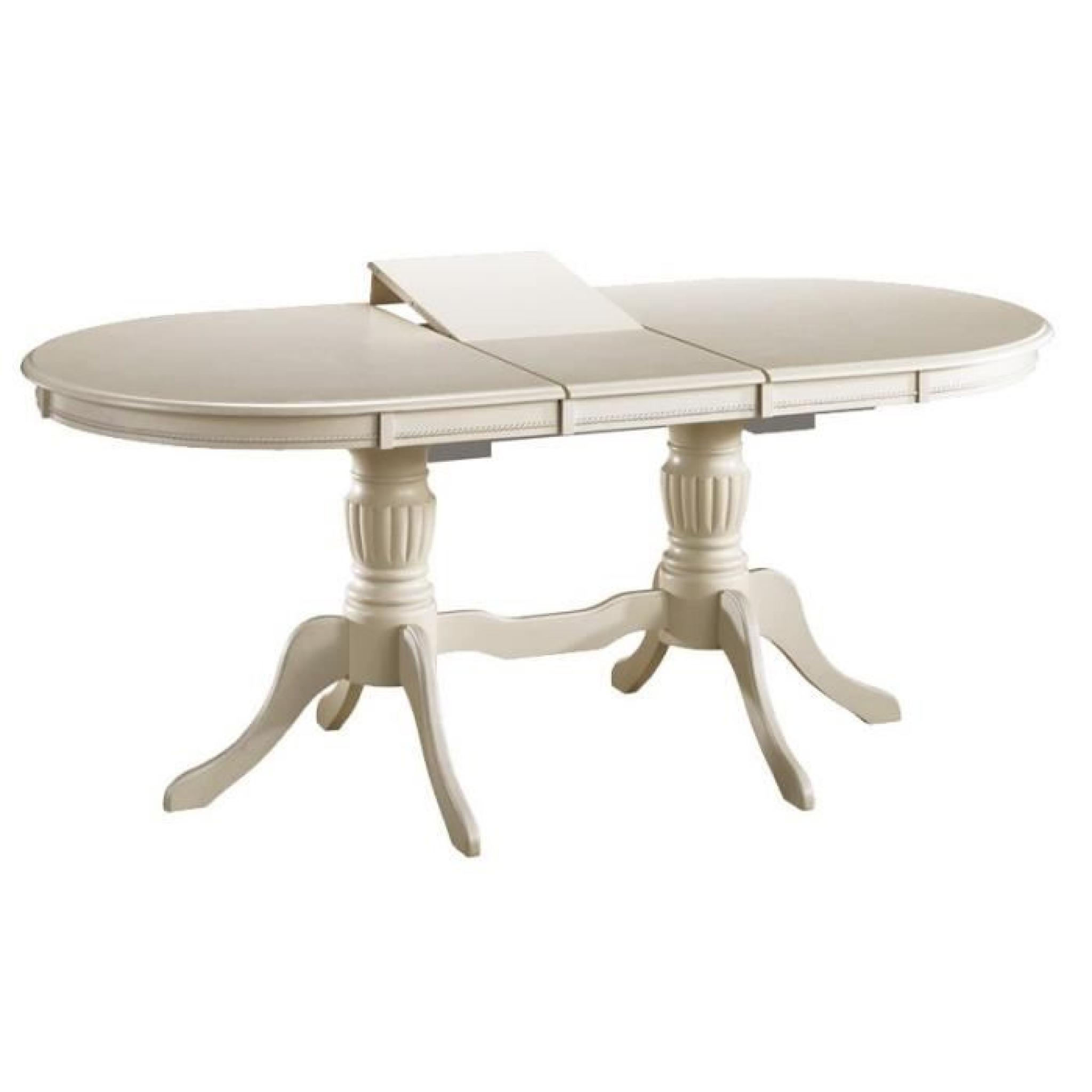 JUSThome Anjelica bianco Table à rallonge Blanc 75 x 90 x 150-185