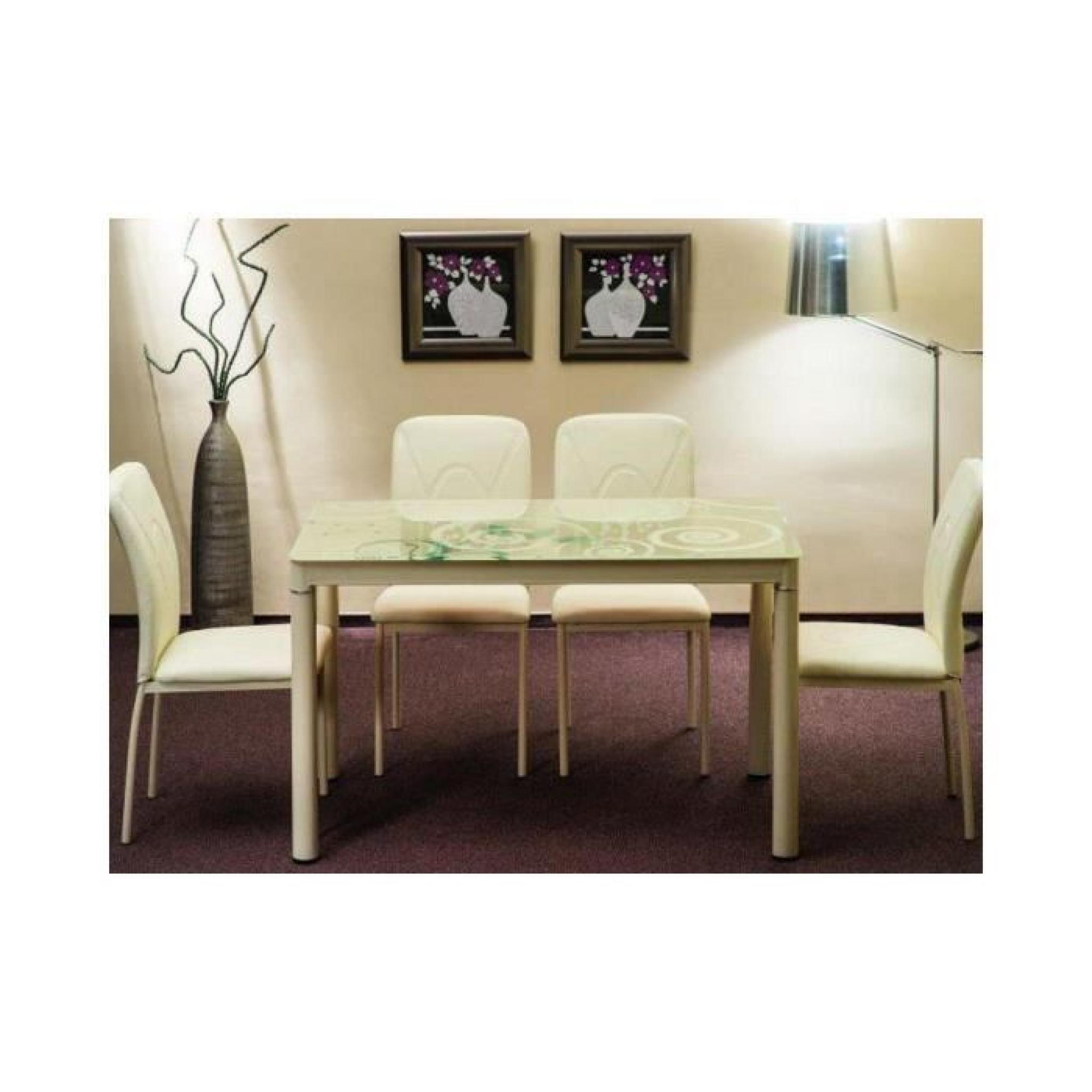 JUSThome Damar Table de salle à manger Couleur : Crème (H x l x L) : 75 x 60 x 100 cm