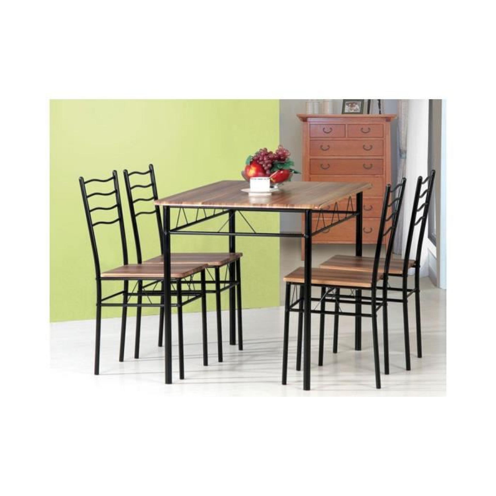 JUSThome Esprit (Table / 4 Chaises) Couleur : Sonoma Chêne (H x l x L) : 75 x 70 x 110 cm