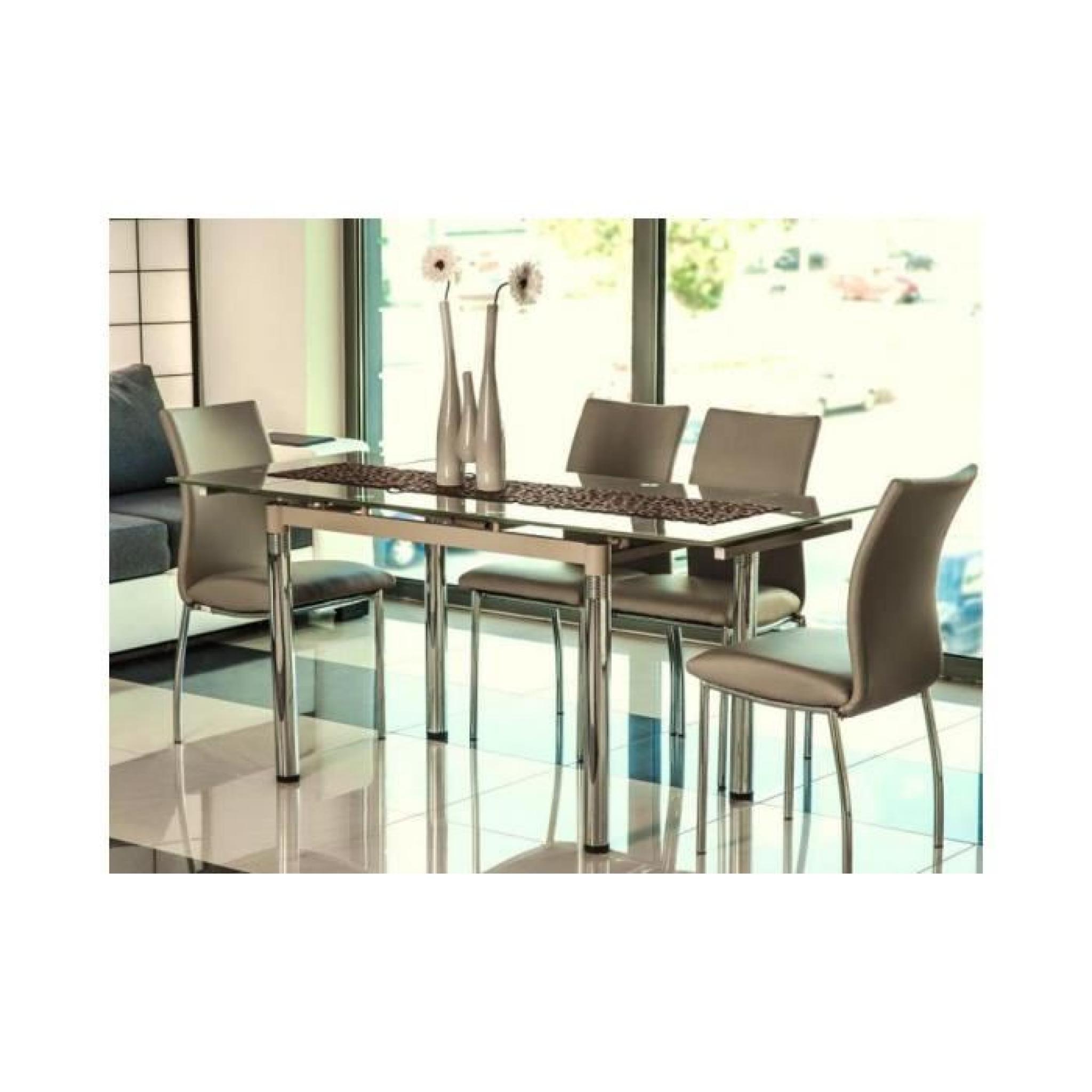 JUSThome GD-018 Table à rallonge Couleur : Beige foncé (H x l x L) : 75 x 74 x 110-170 cm