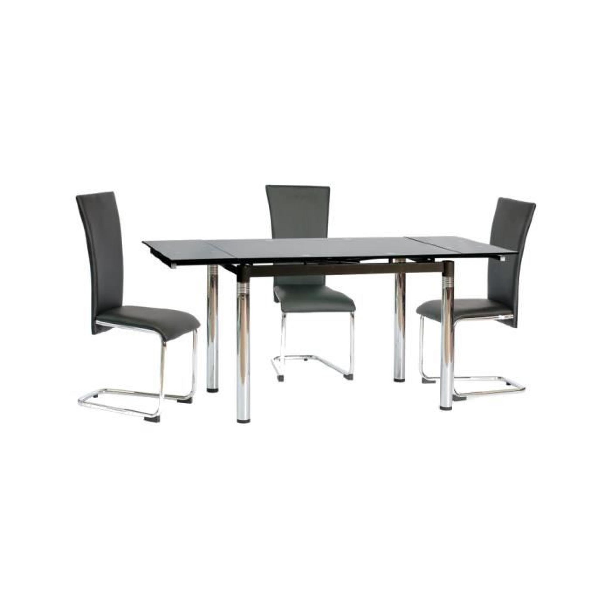 JUSThome GD-018 Table à rallonge Couleur : Noir (H x l x L) : 75 x 74 x 110-170 cm