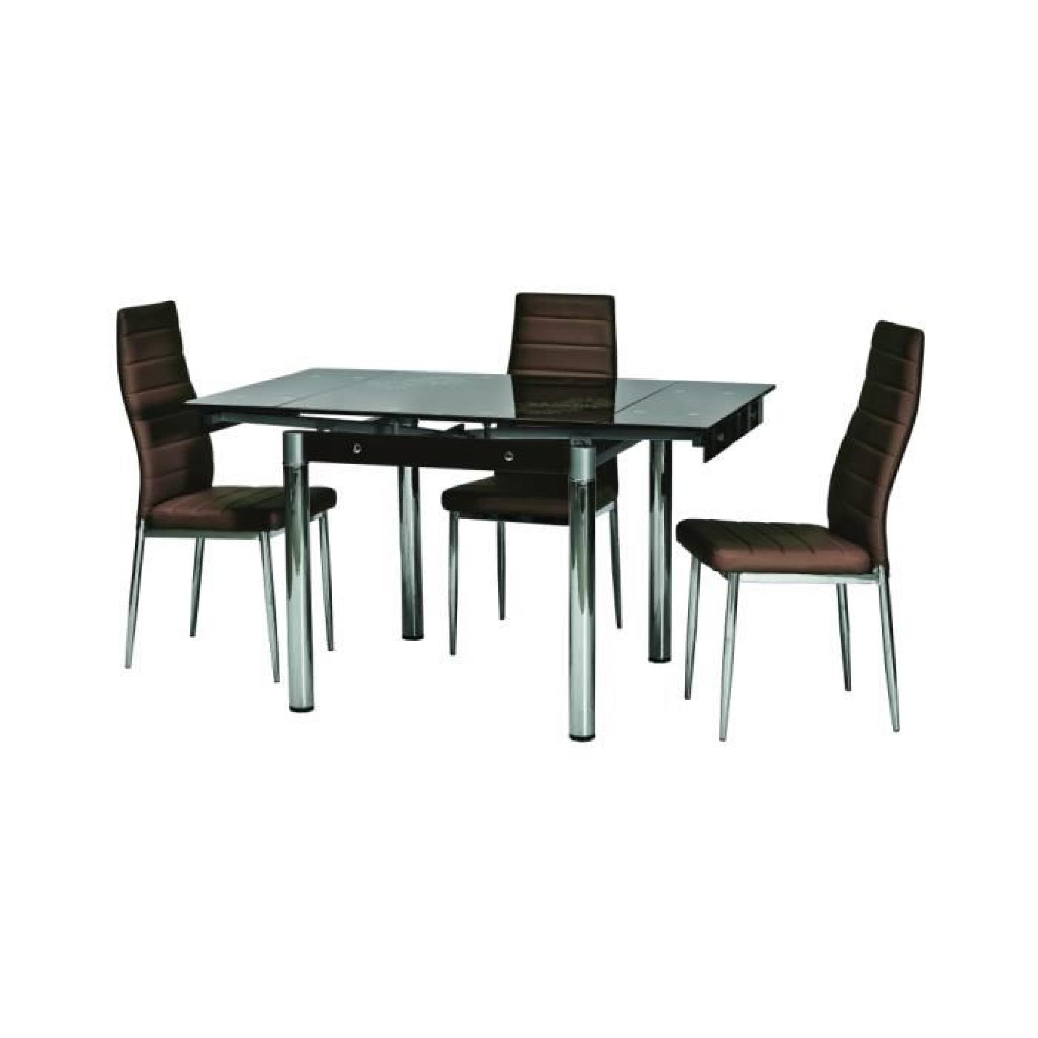 JUSThome GD-082 Table à rallonge Couleur : Brun (H x l x L) : 75 x 80 x 80-131 cm