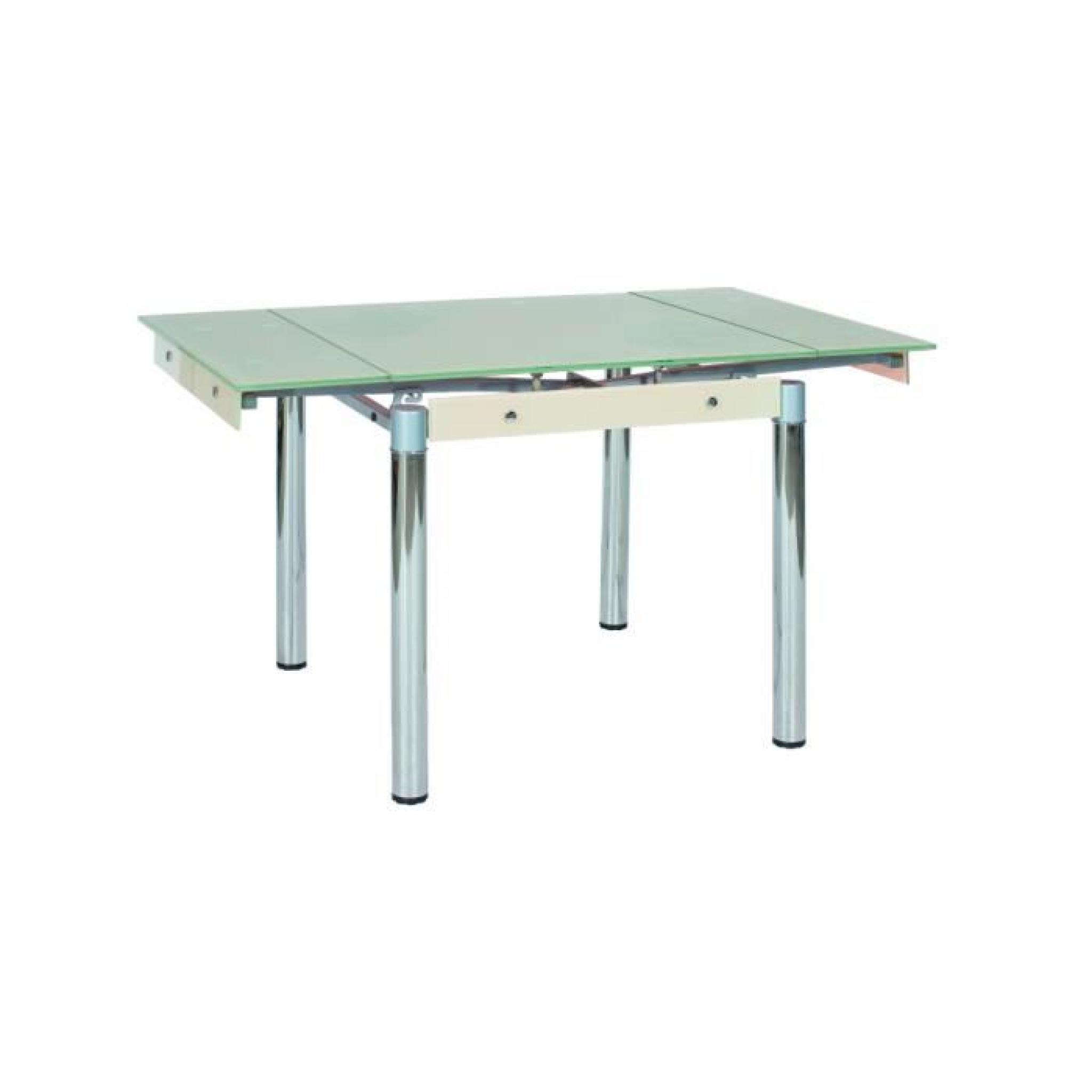 JUSThome GD-082 Table à rallonge Couleur : Crème (H x l x L) : 75 x 80 x 80-131 cm