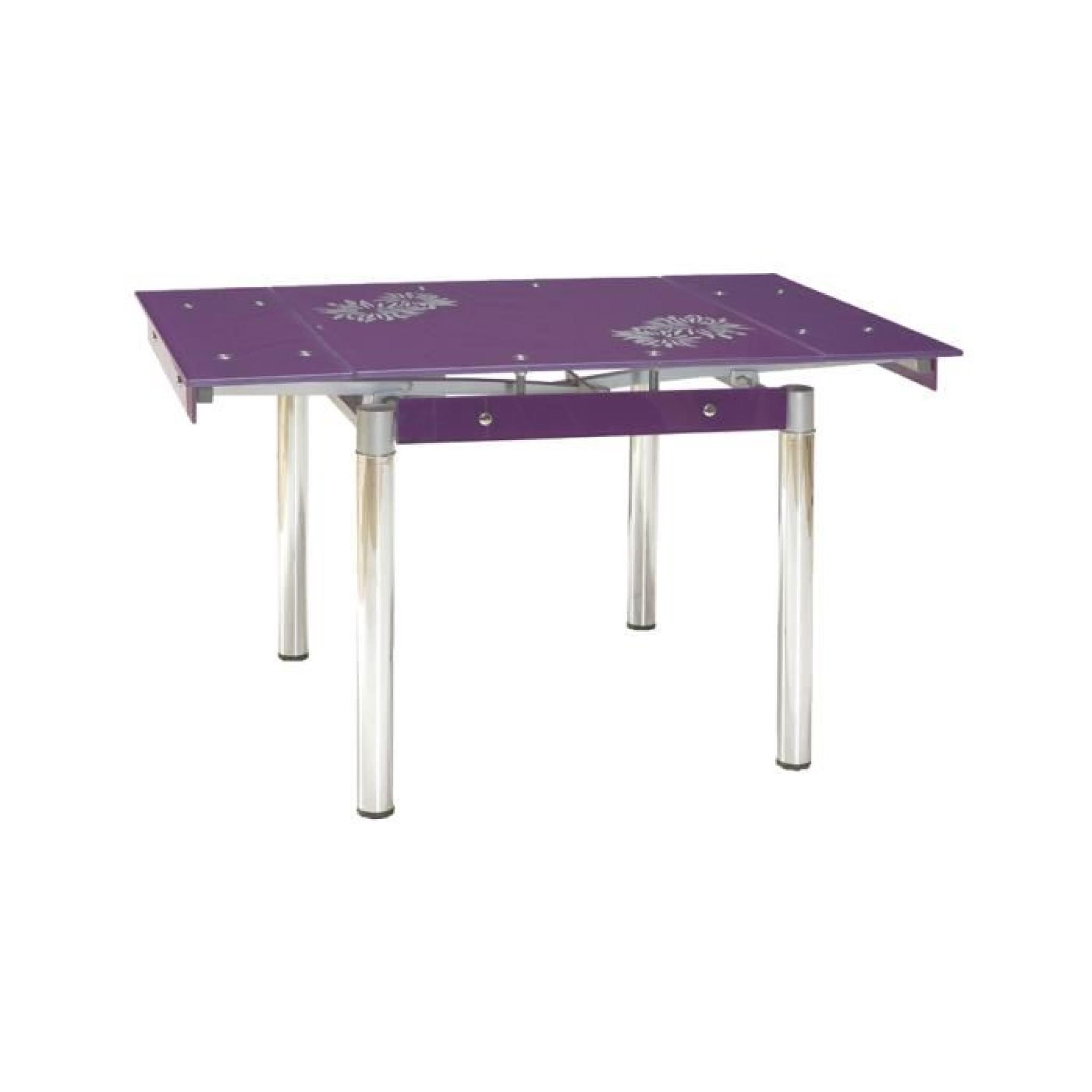 JUSThome GD-082 Table à rallonge Couleur : Pourpre (H x l x L) : 75 x 80 x 80-131 cm