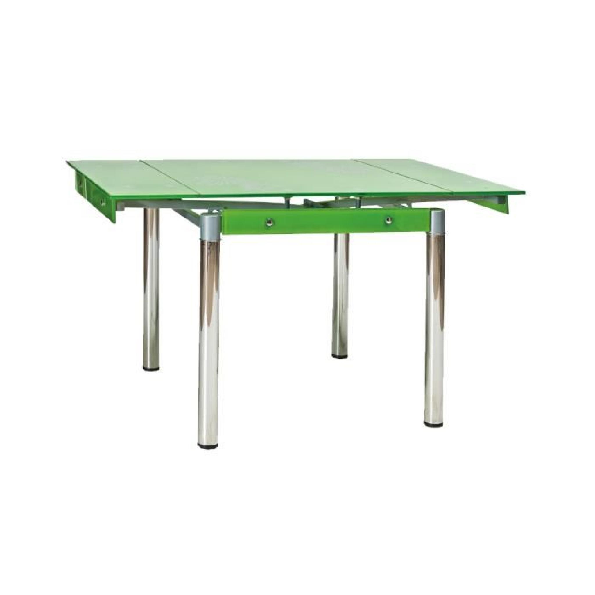 JUSThome GD-082 Table à rallonge Couleur : Vert (H x l x L) : 75 x 80 x 80-131 cm