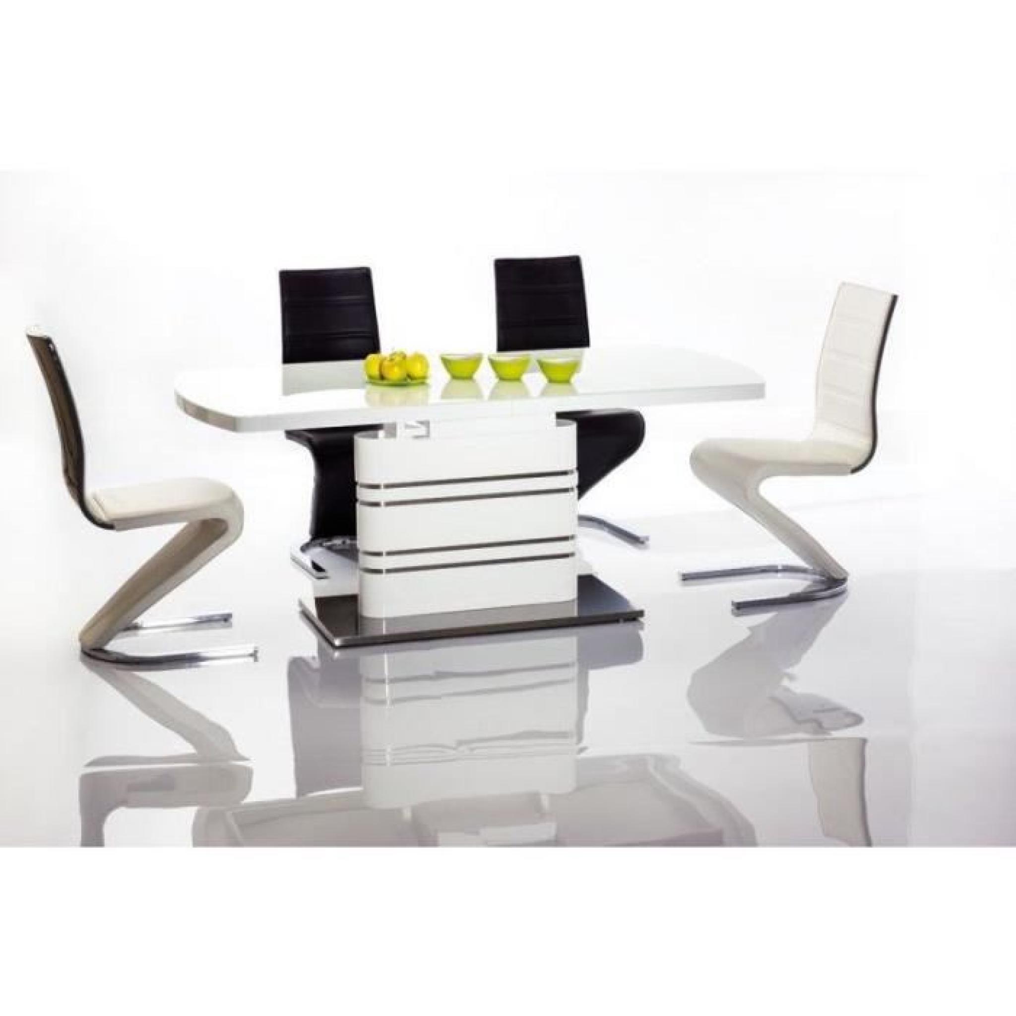 JUSThome Gucci Table à rallonge Blanc 76 x 90 x 180-220
