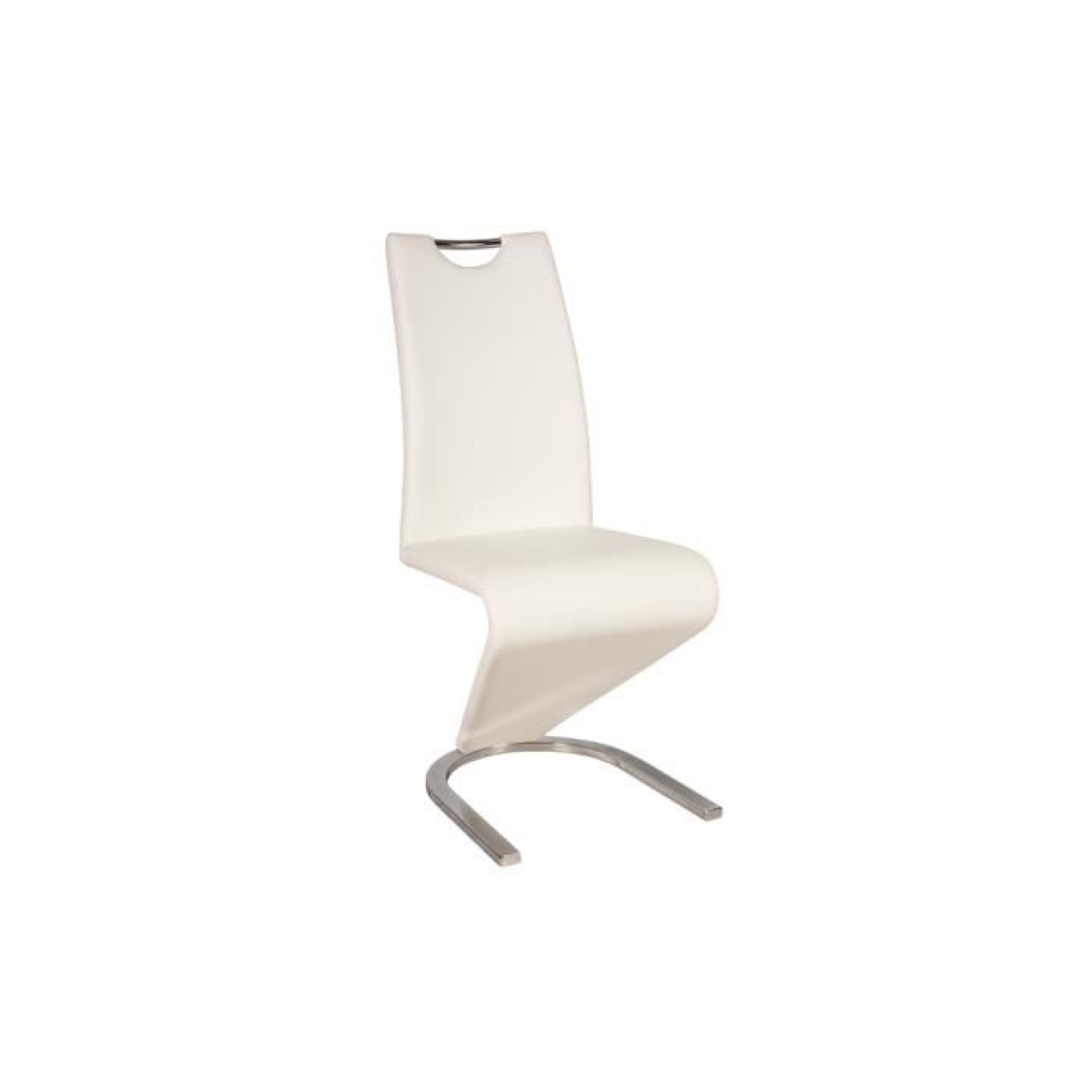 JUSThome H-090 Chaise Couleur : Chromé / Blanc (H x l x L) : 102 x 43 x 45 cm