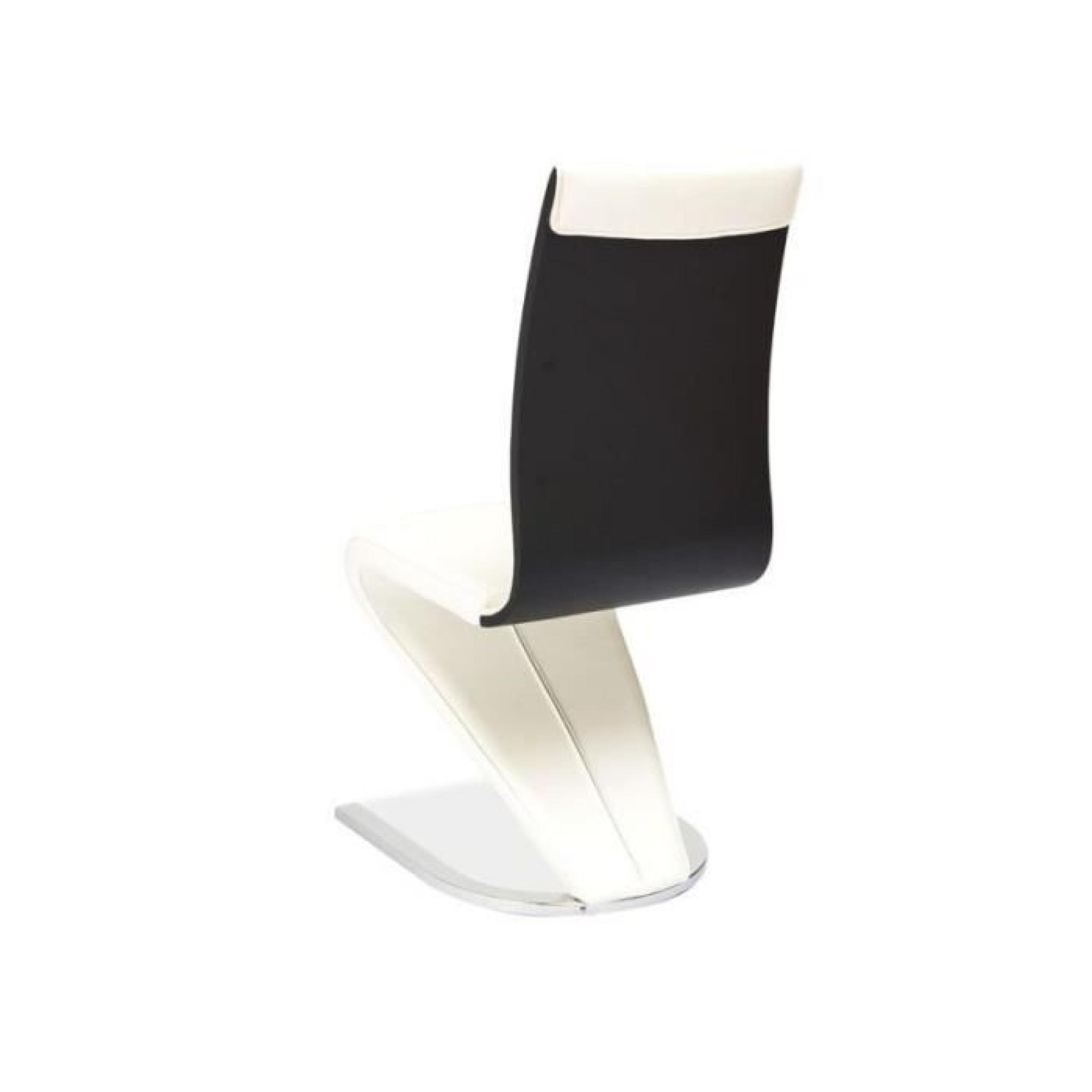 JUSThome H-134 Chaise Blanc / Noir 99 x 44 x 46 pas cher
