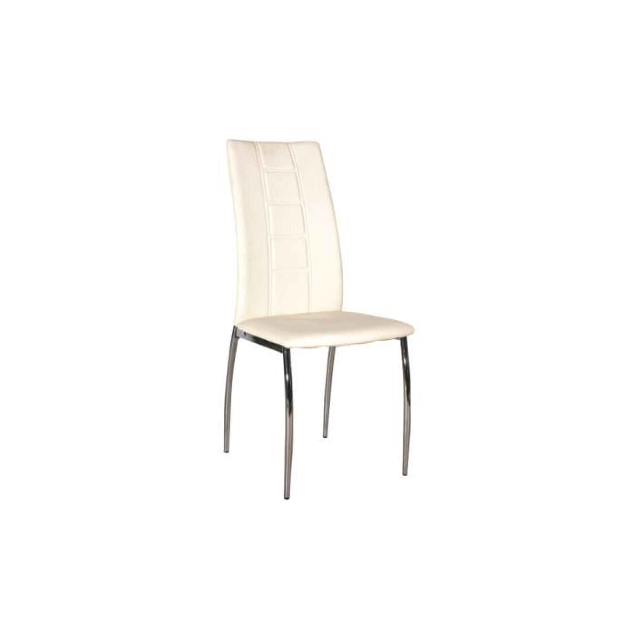 JUSThome H-880 Chaise Couleur : Blanc (H x l x L) : 100 x 45 x 52 cm