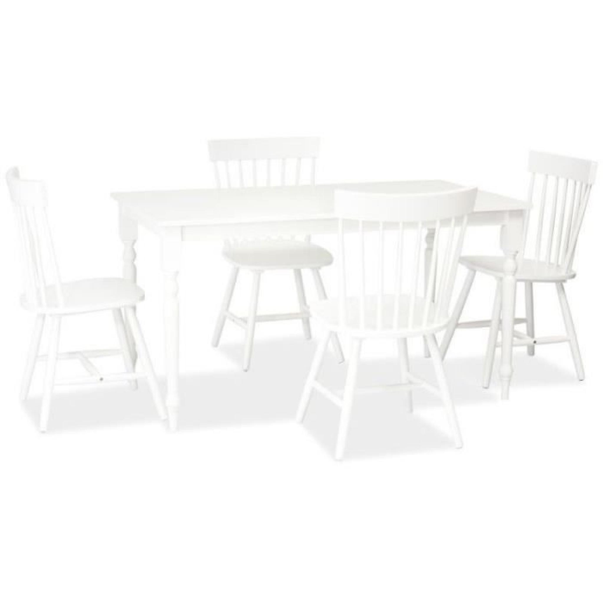 JUSThome Lincoln Table de salle à manger Blanc 75 x 90 x 150