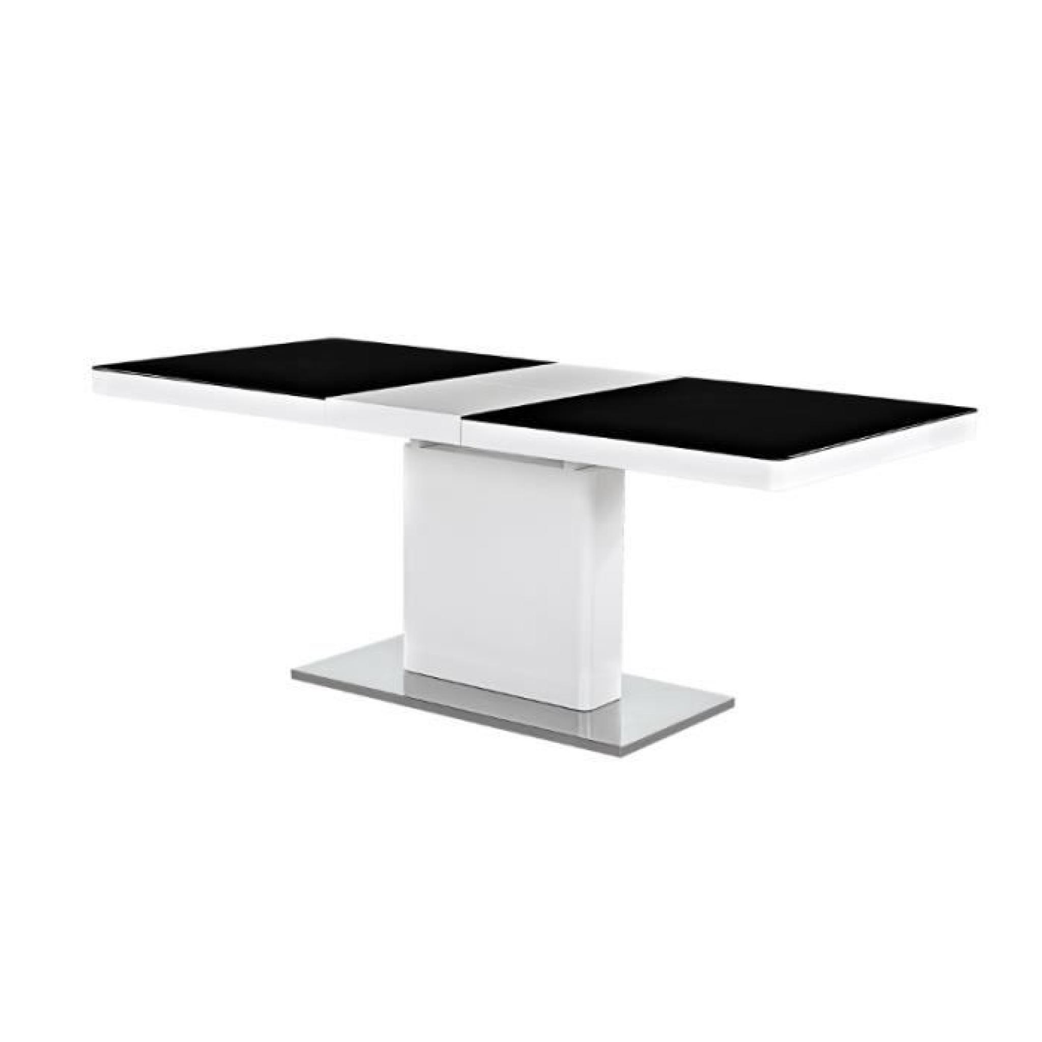 JUSThome MAGNUM II Table à rallonge Blanc / Noir 76 x 90 x 160-200