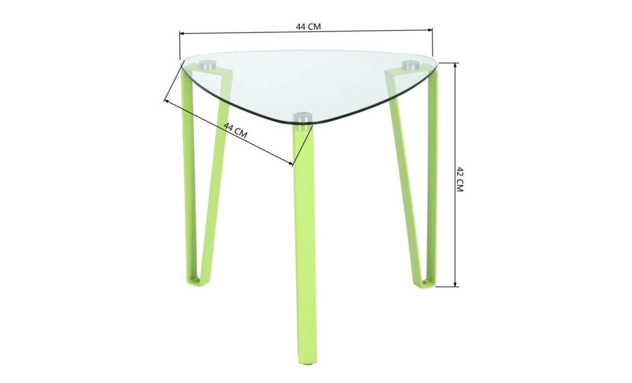 kauwhata table basse style contemporain en métal vert mat   l 44 x l 44 cm pas cher