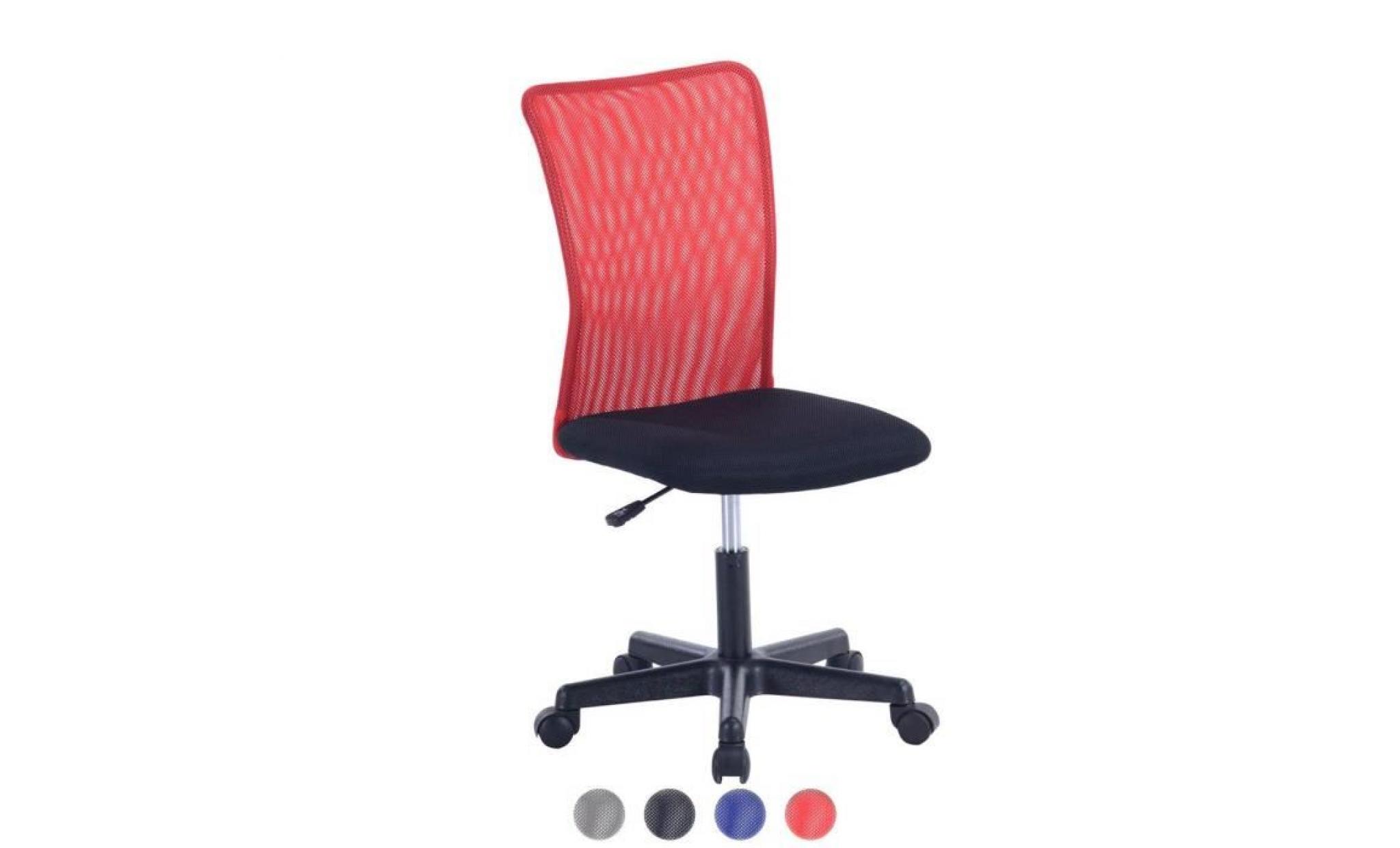 kayelles chaise de bureau enfant junior pivotante lam (rouge)