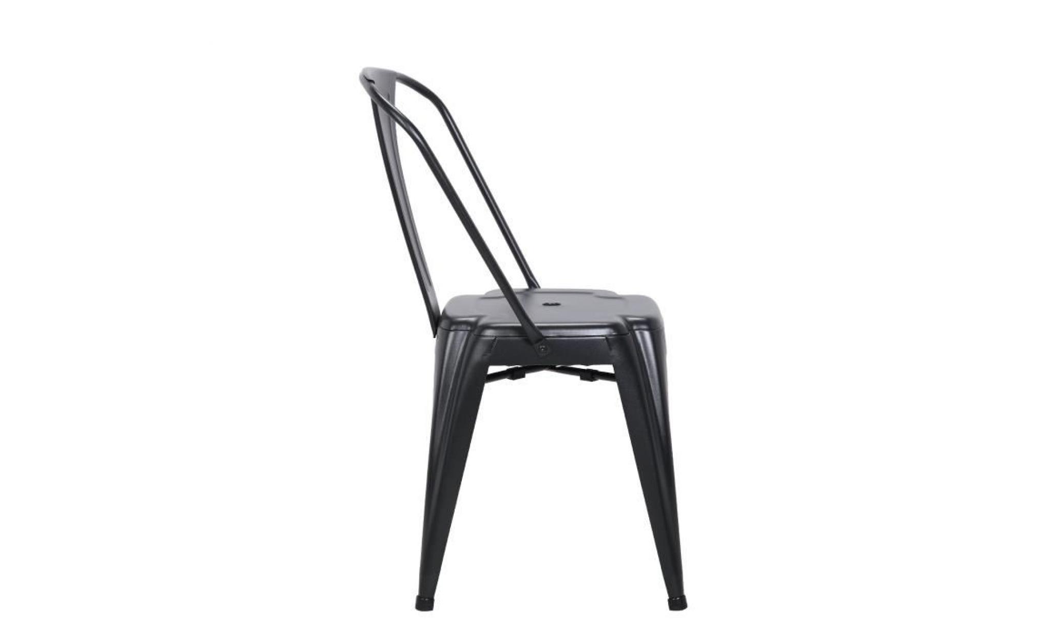 kayelles chaise metal industriel brook   lot de 4 chaises bistrot (noir) pas cher